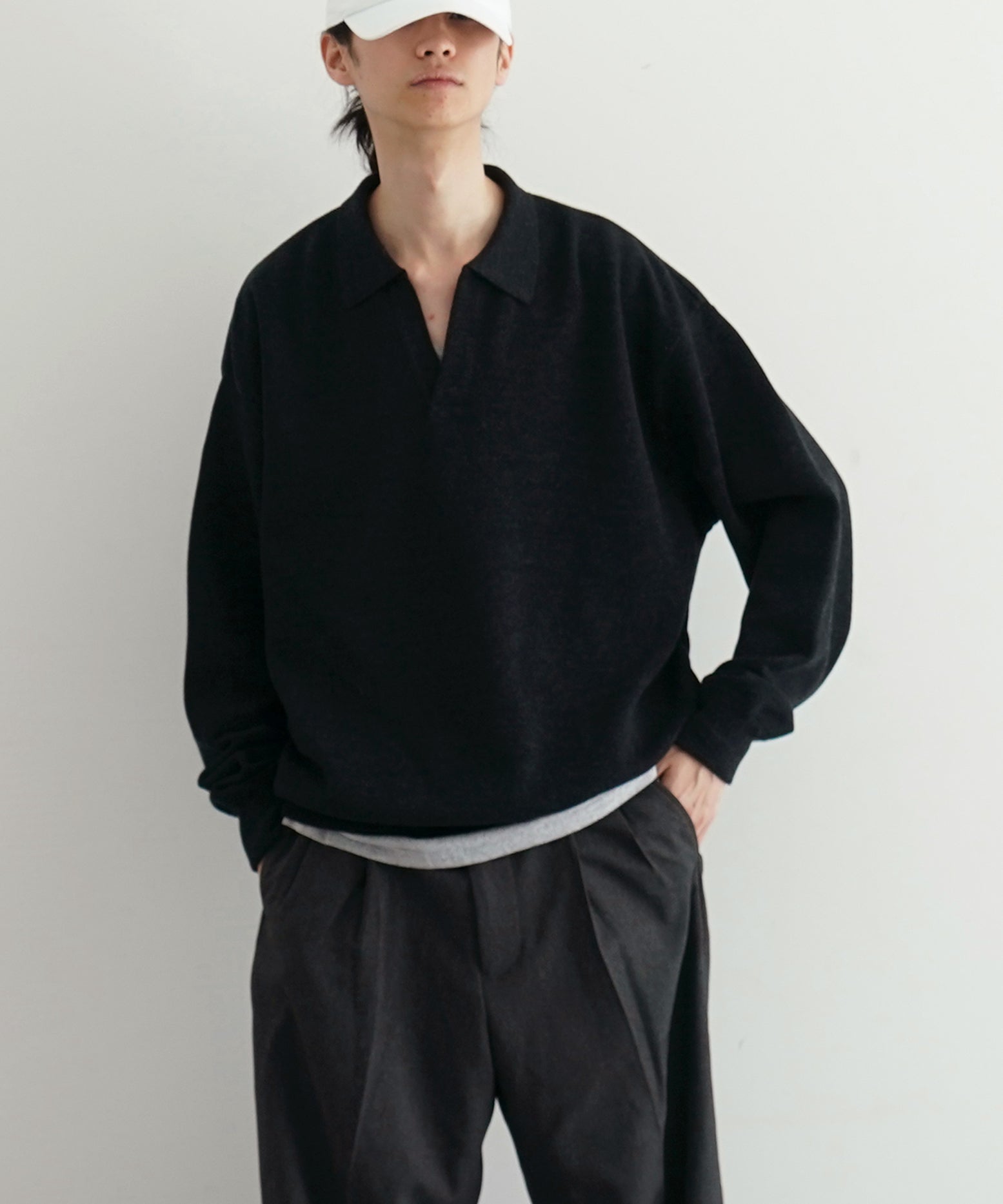 crepuscule Co/wo moss stitch skipper "GRAY"