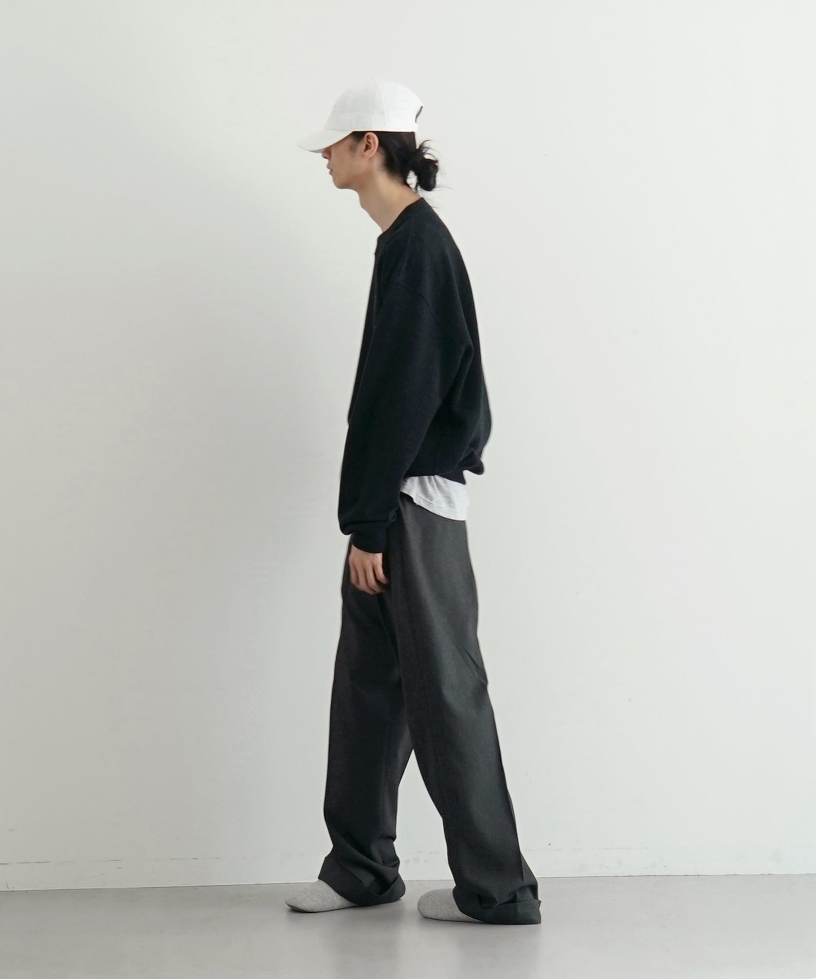 KAIKO Wide slacks "BLACK"