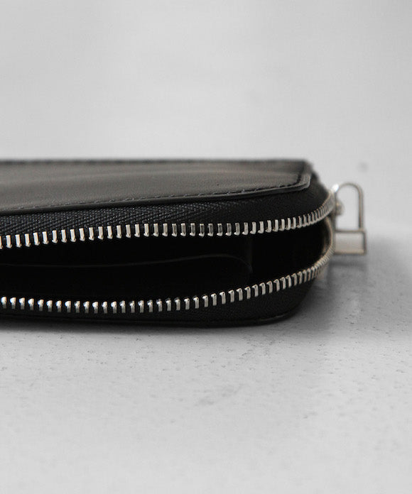ED ROBERT JUDSON Box stitch l-zip purse "BLACK"