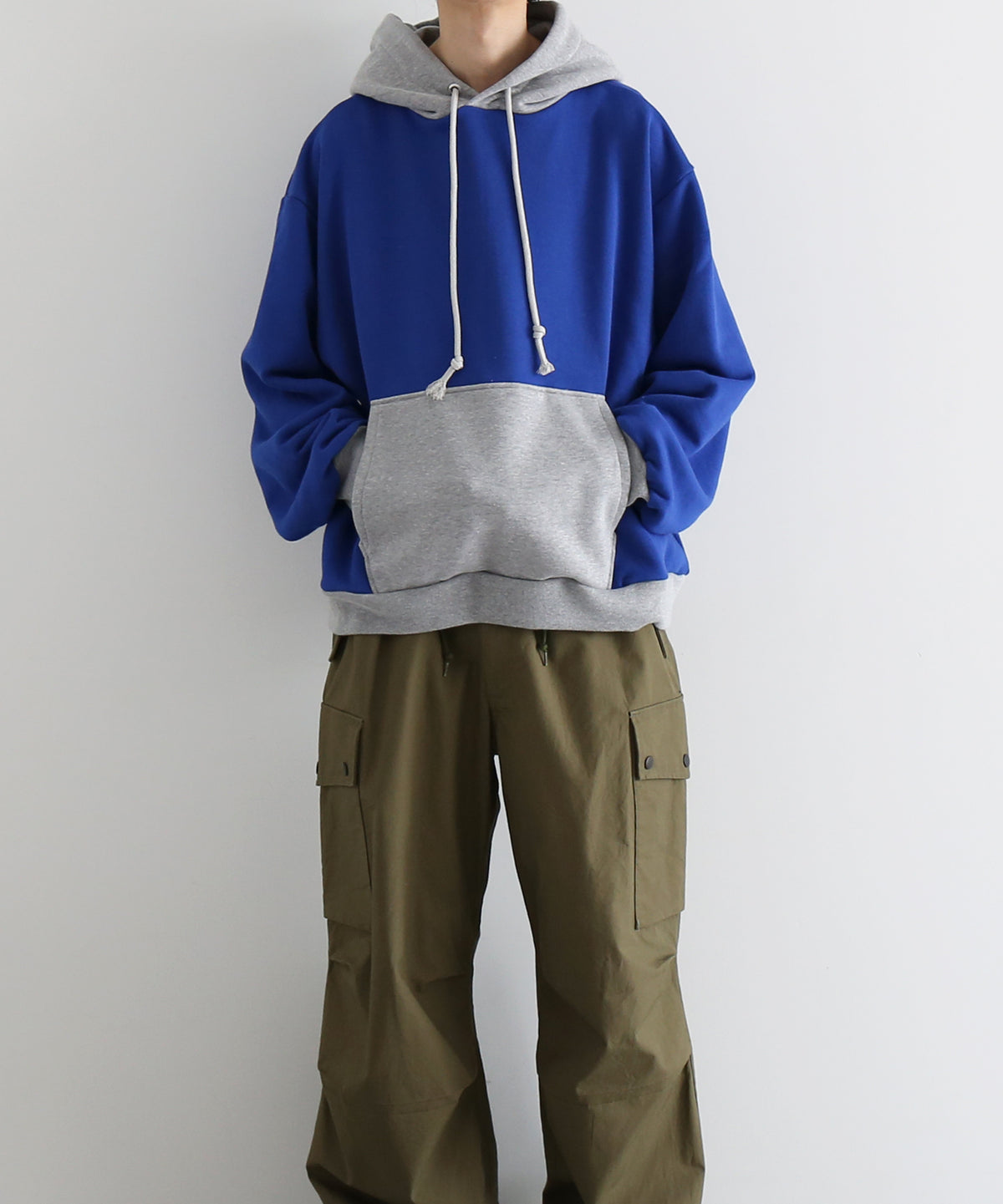 KOOKY ZOO 2Tone hoodie "GREY×RED"