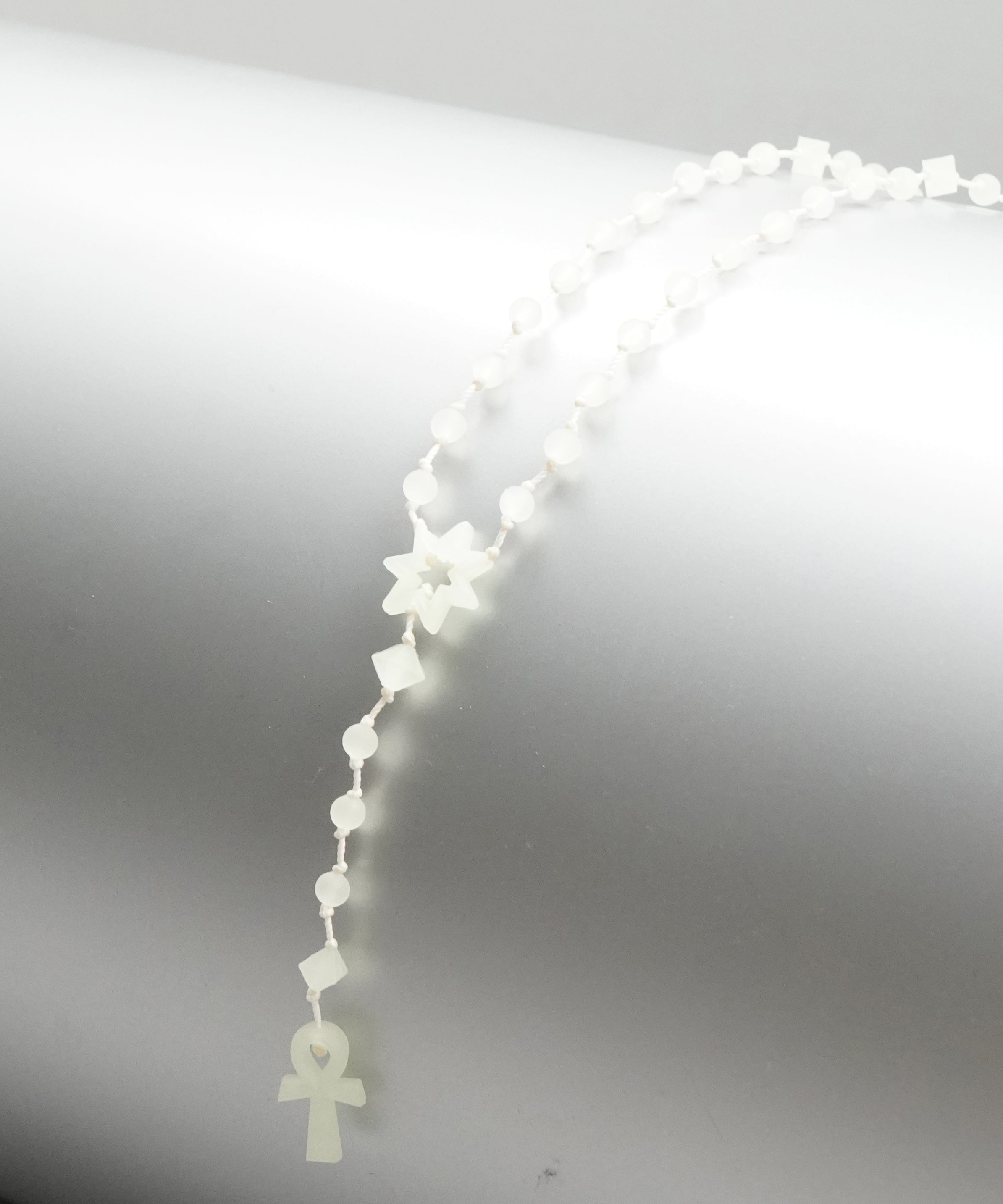 FAKE AS FLOWERS Ankh rosary "CLEAR"