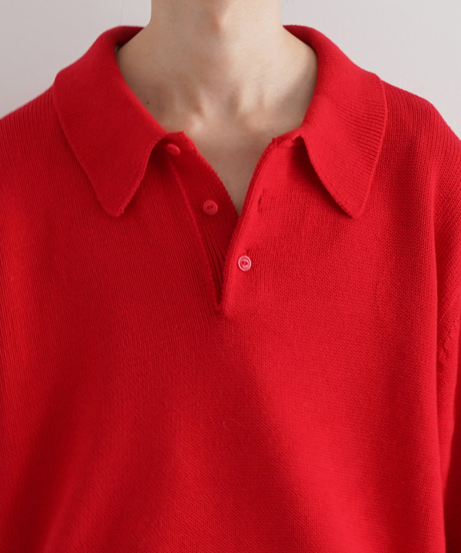 【Pre order】KAIKO Knit polo shirt "RED"