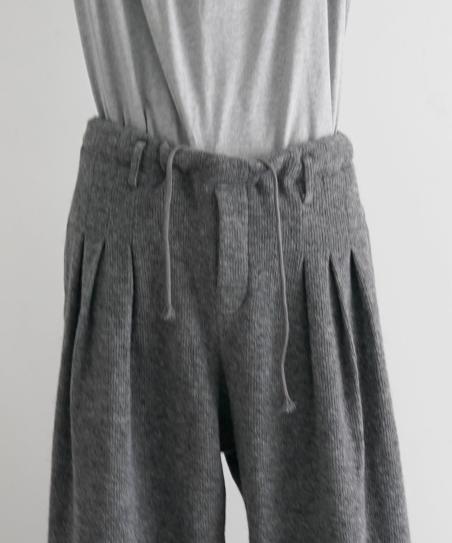 SOSHIOTSUKI Wool double face baggy pants "GREY"
