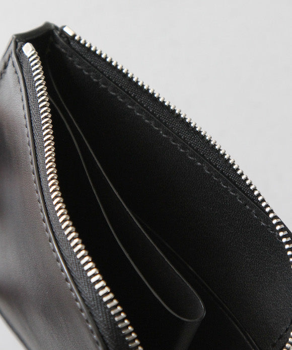 ED ROBERT JUDSON Box stitch l-zip purse "BLACK"