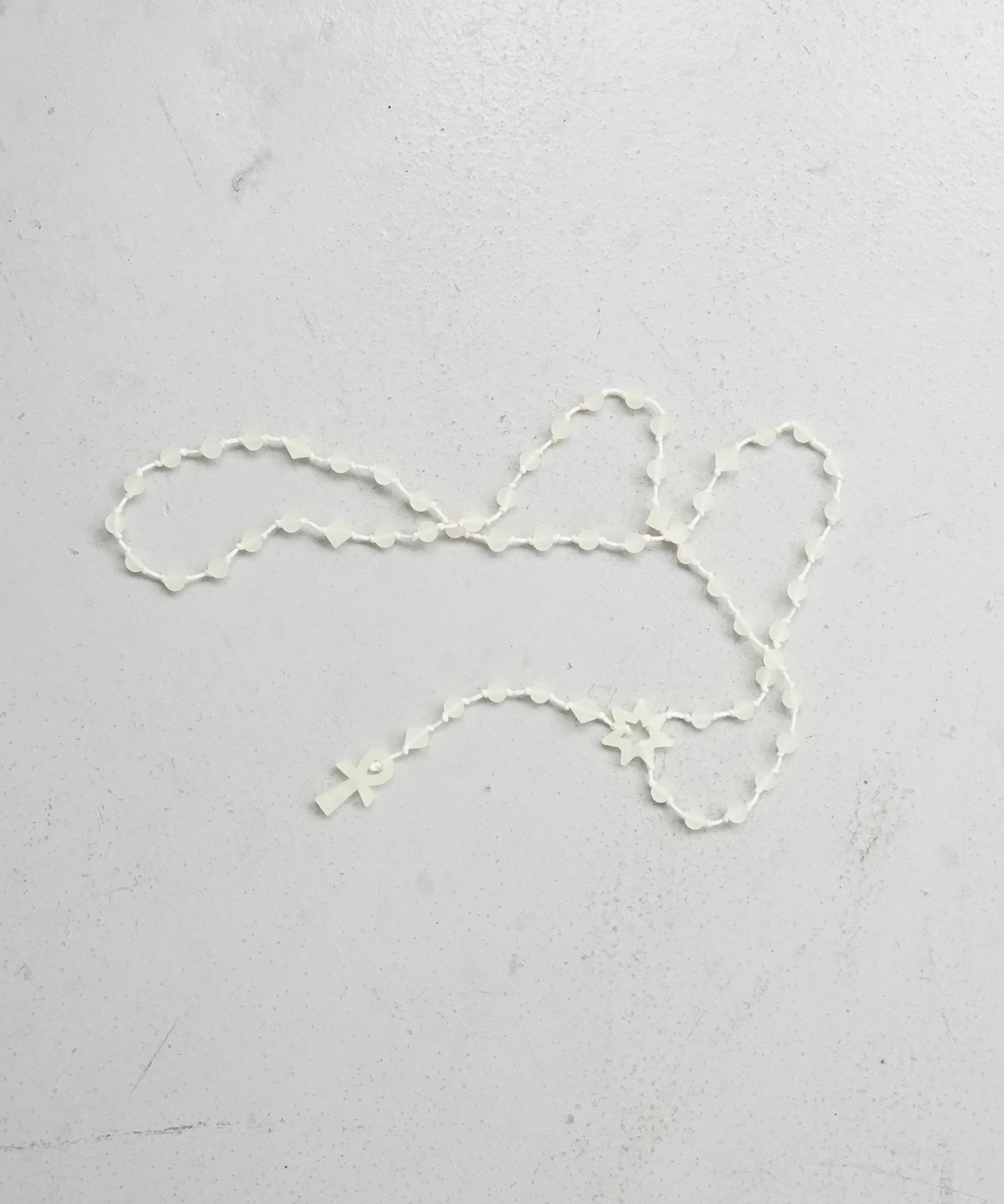 FAKE AS FLOWERS Ankh rosary "CLEAR"