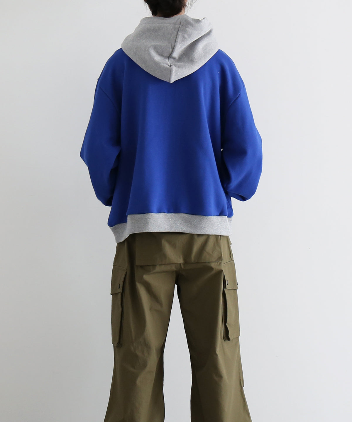 KOOKY ZOO 2Tone hoodie "BLUE×GREY"