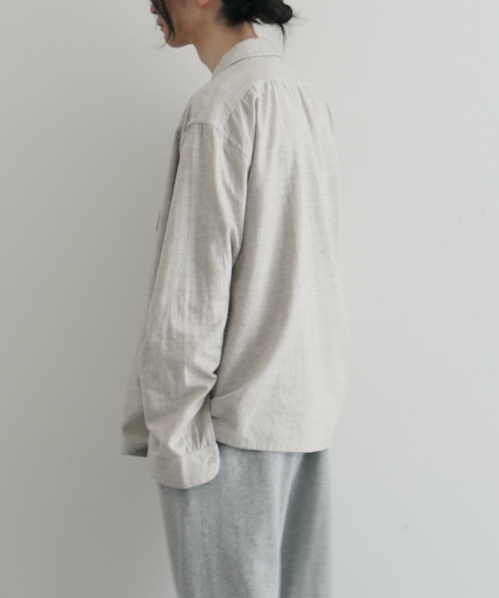 UNUSED Us2526 flannel shirt "BEIGE"