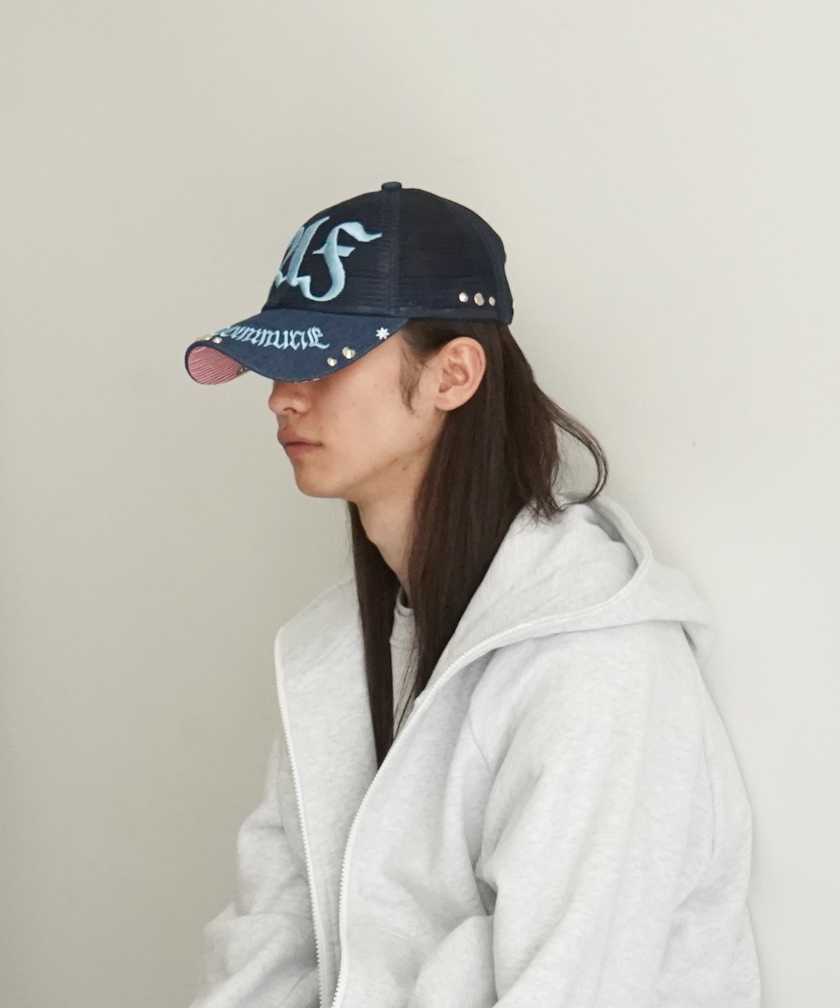 【EXCLUSIVE】FAKE AS FLOWERS Studed faf mesh cap "ECRU"
