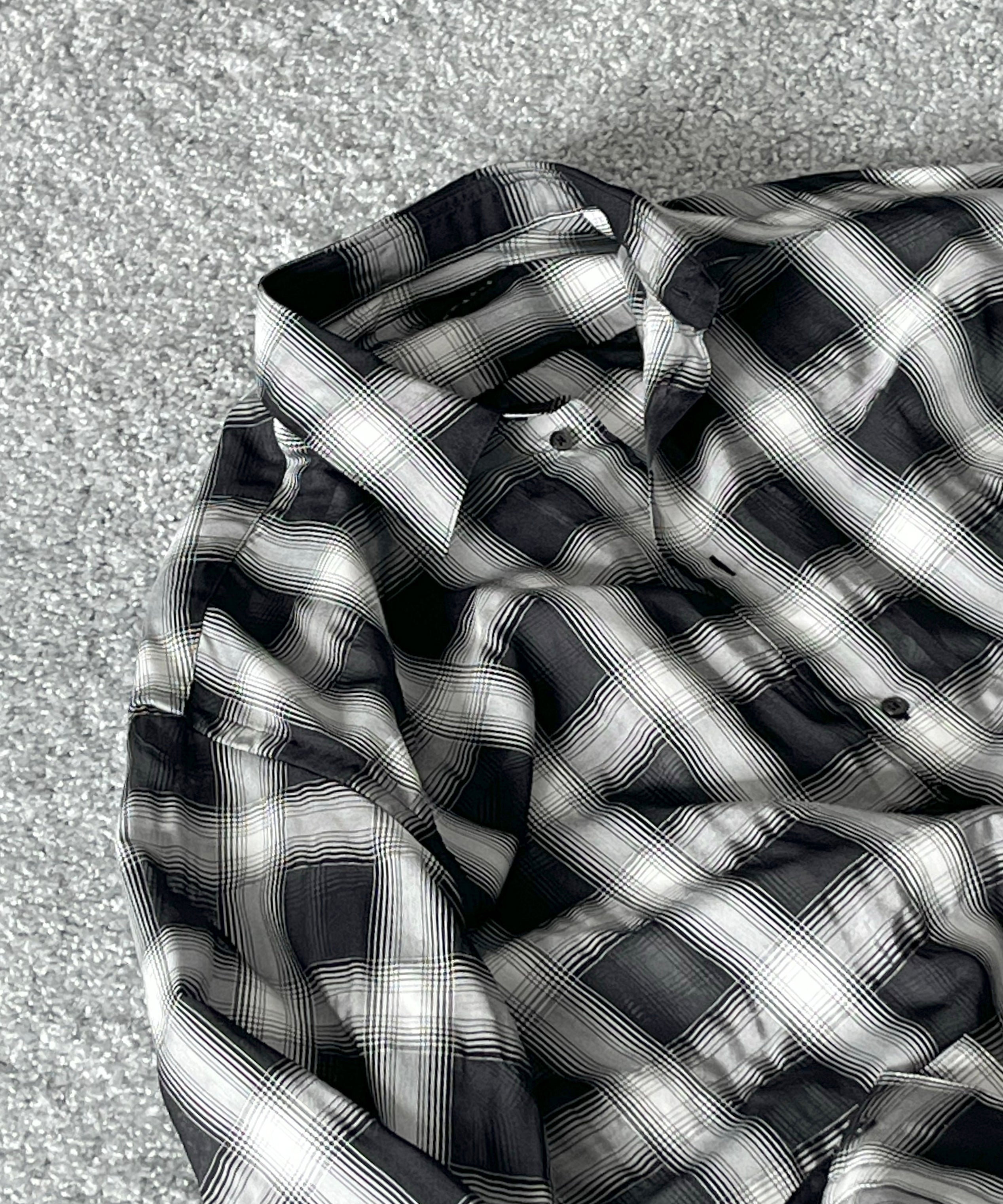 my beautiful landlet Sheer check shirt "BLACK"