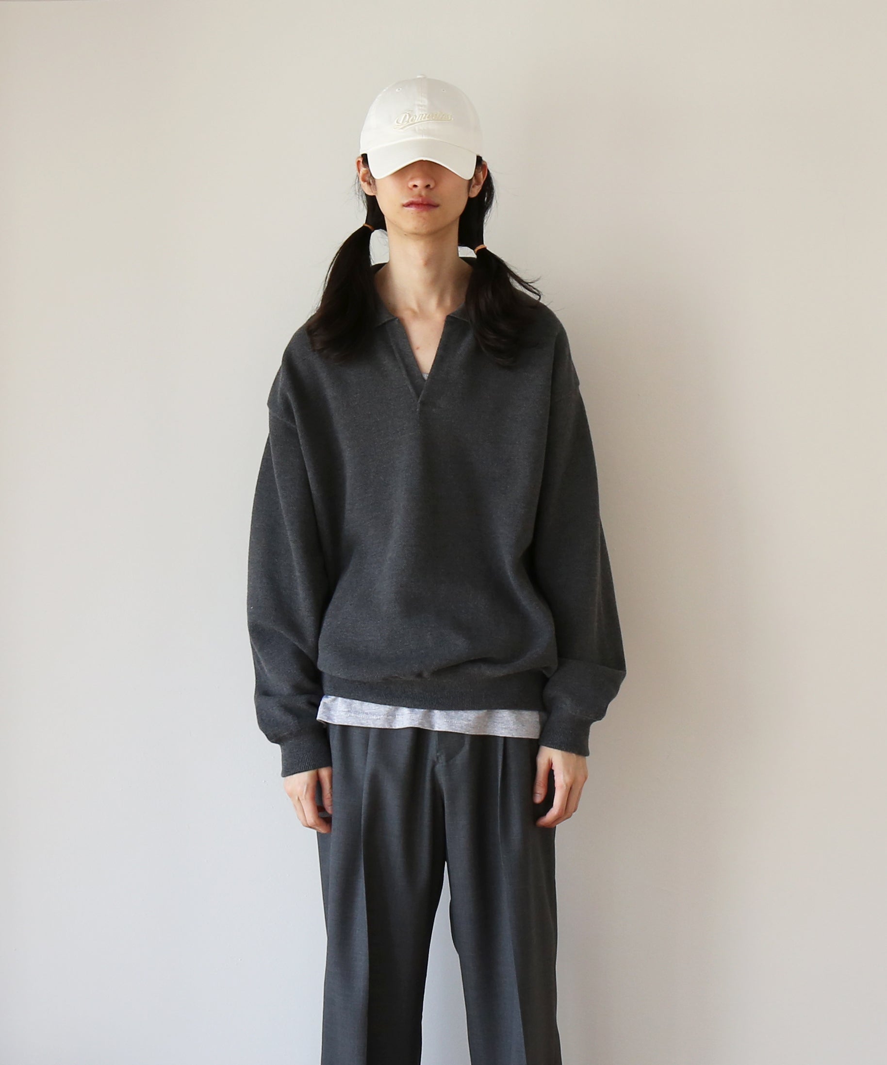 crepuscule Co/wo moss stitch skipper "BLACK"