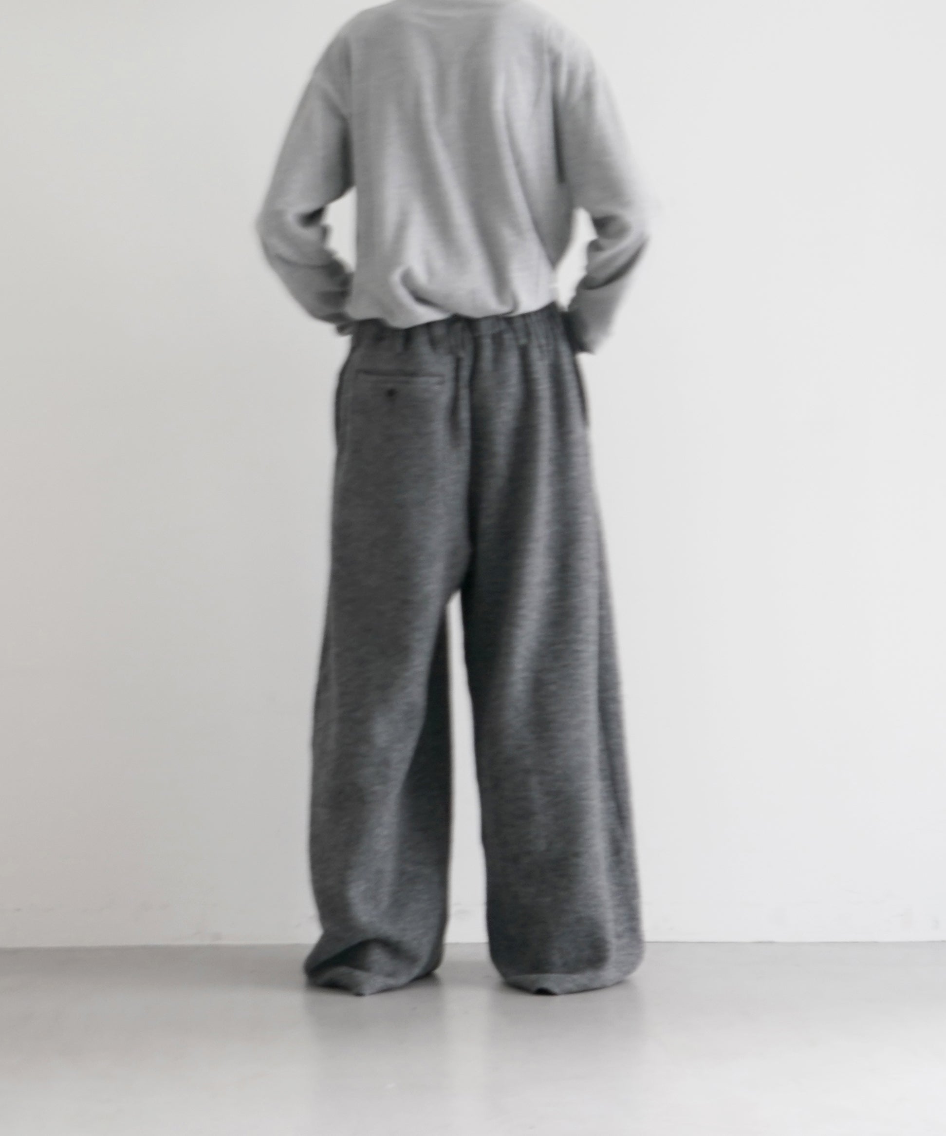 SOSHIOTSUKI Wool double face baggy pants "GREY"