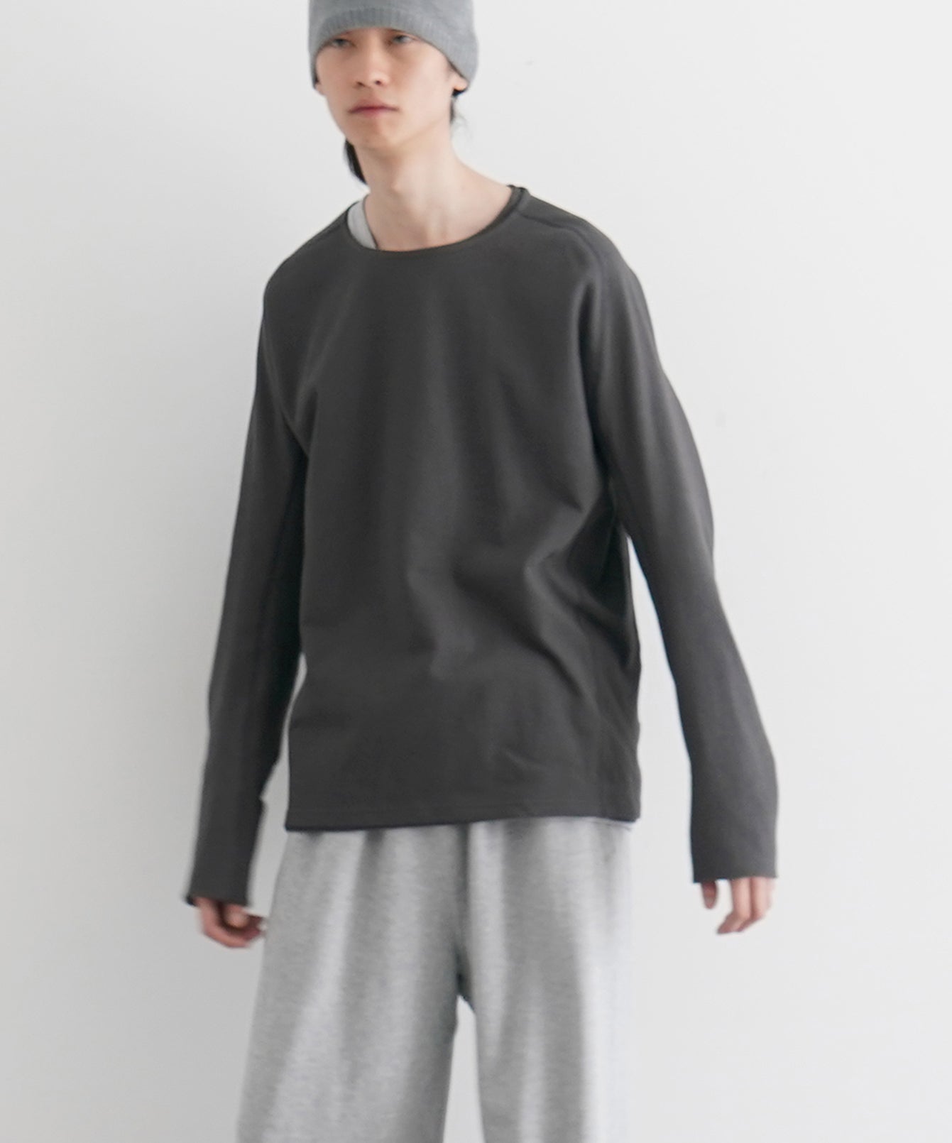 OPPOSE DUALITY Double long sleeve t-shirt "BLACK"