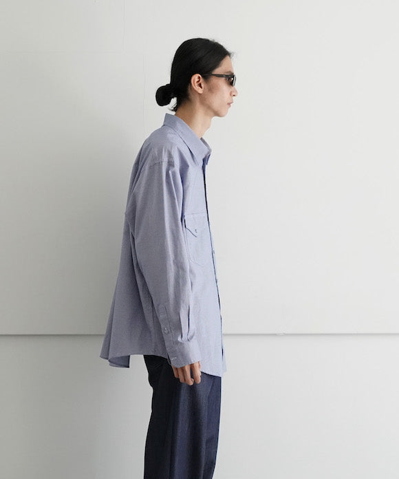 O- F.f shirt "BLUE HOUNDSTOOTH"