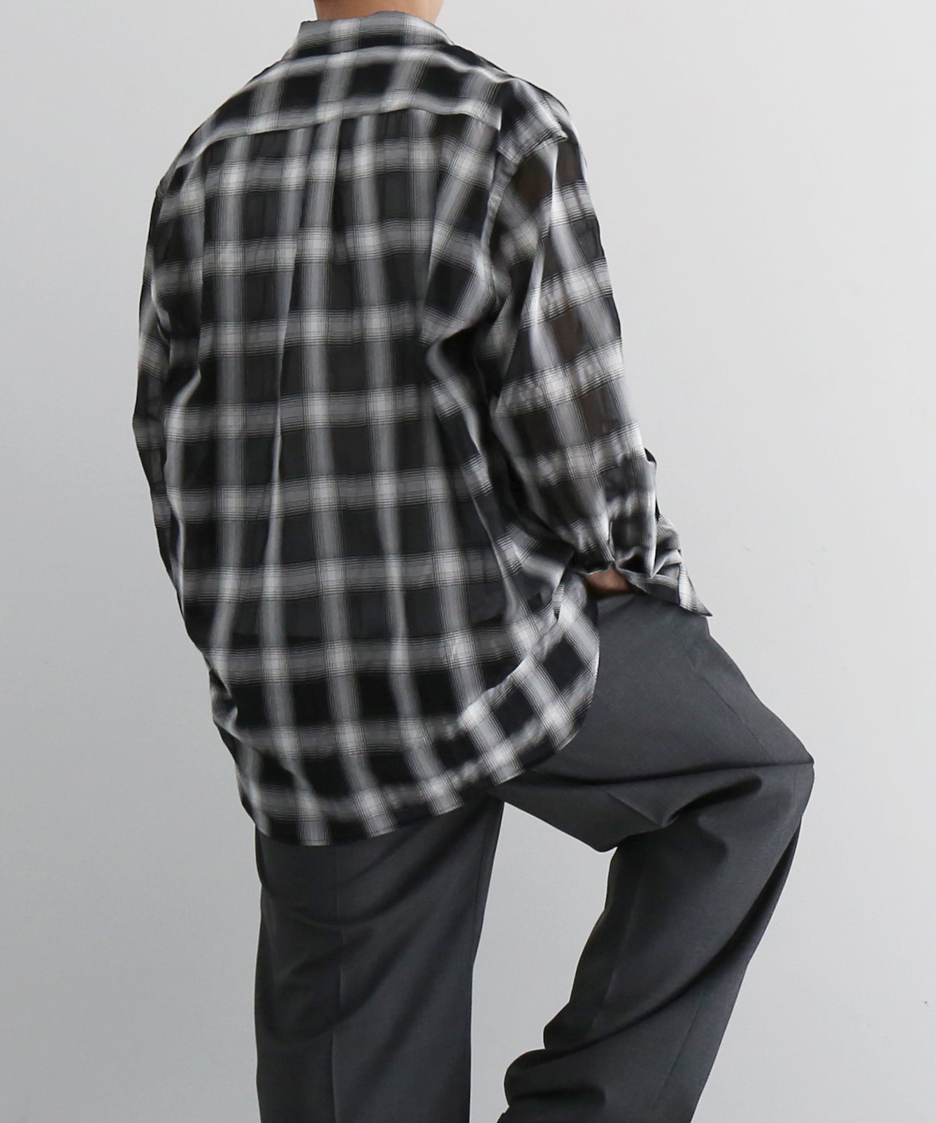 my beautiful landlet Sheer check shirt "BLACK CHECK"