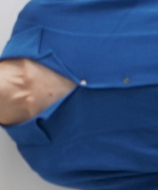 【EXCLUSIVE】crepuscule Open collar knit shirt "BLUE"