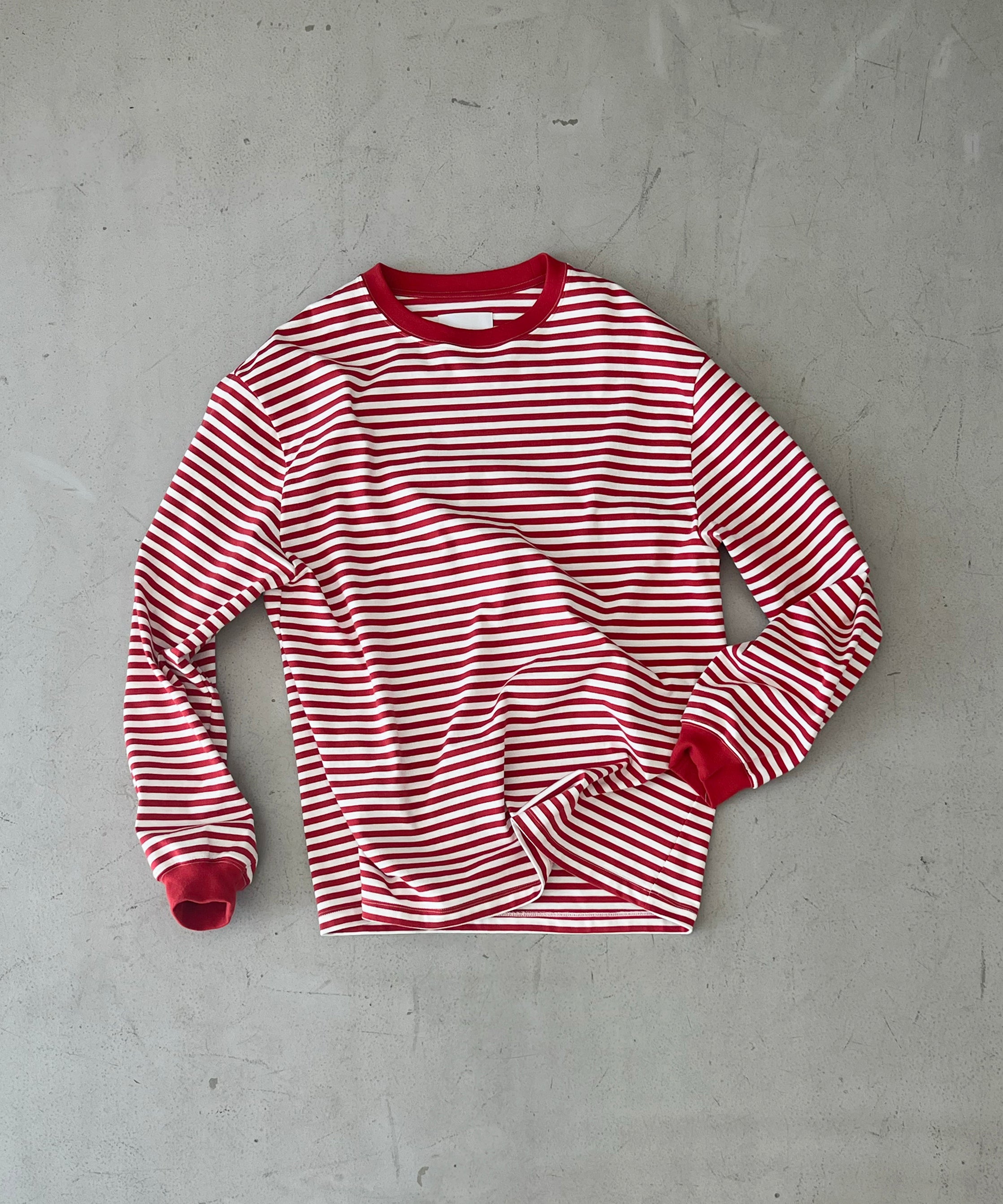 KAIKO Long sleeve border t-shirt "RED"