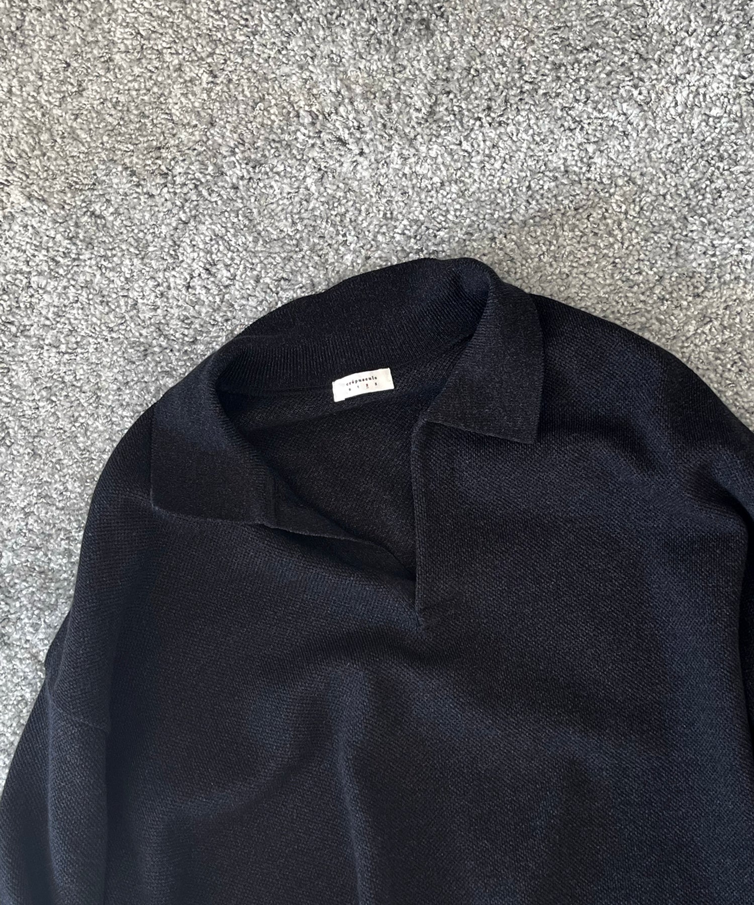 【EXCLUSIVE】crepuscule Co/ra moss stitch skipper "BLACK"