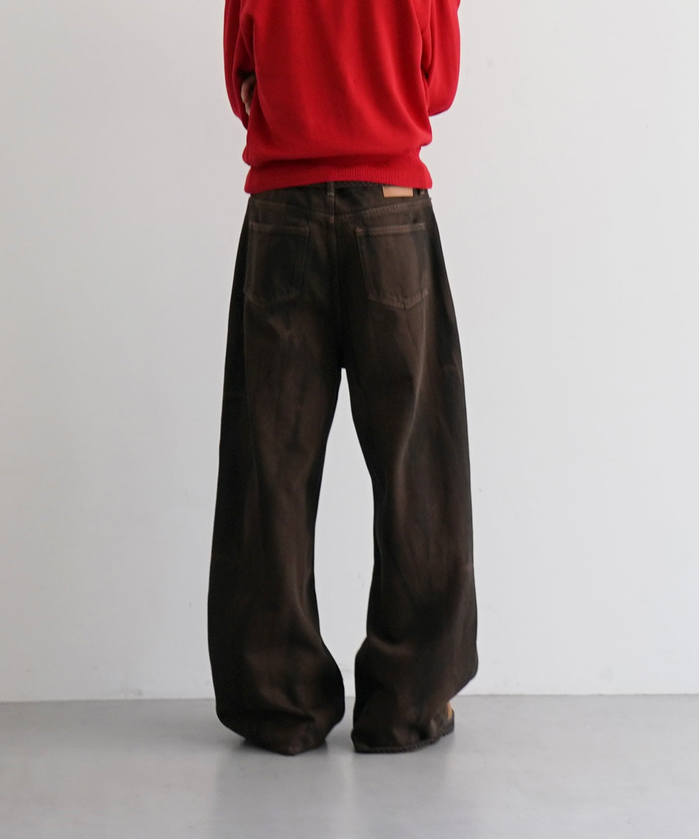 GANNI Overdyed heavy denim baggy jeans "CHICORYCOF"
