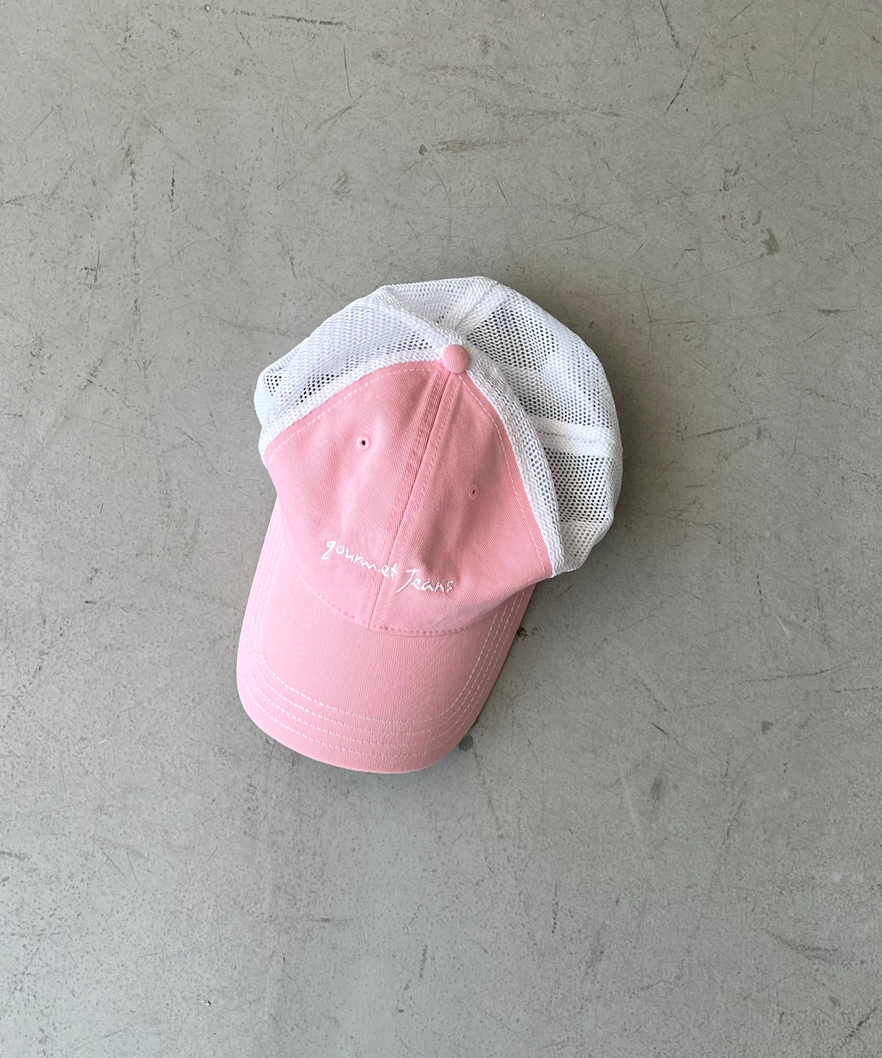 【EXCLUSIVE】gourmet jeans Mesh cap gourmet jeans "PINK×WHITE"
