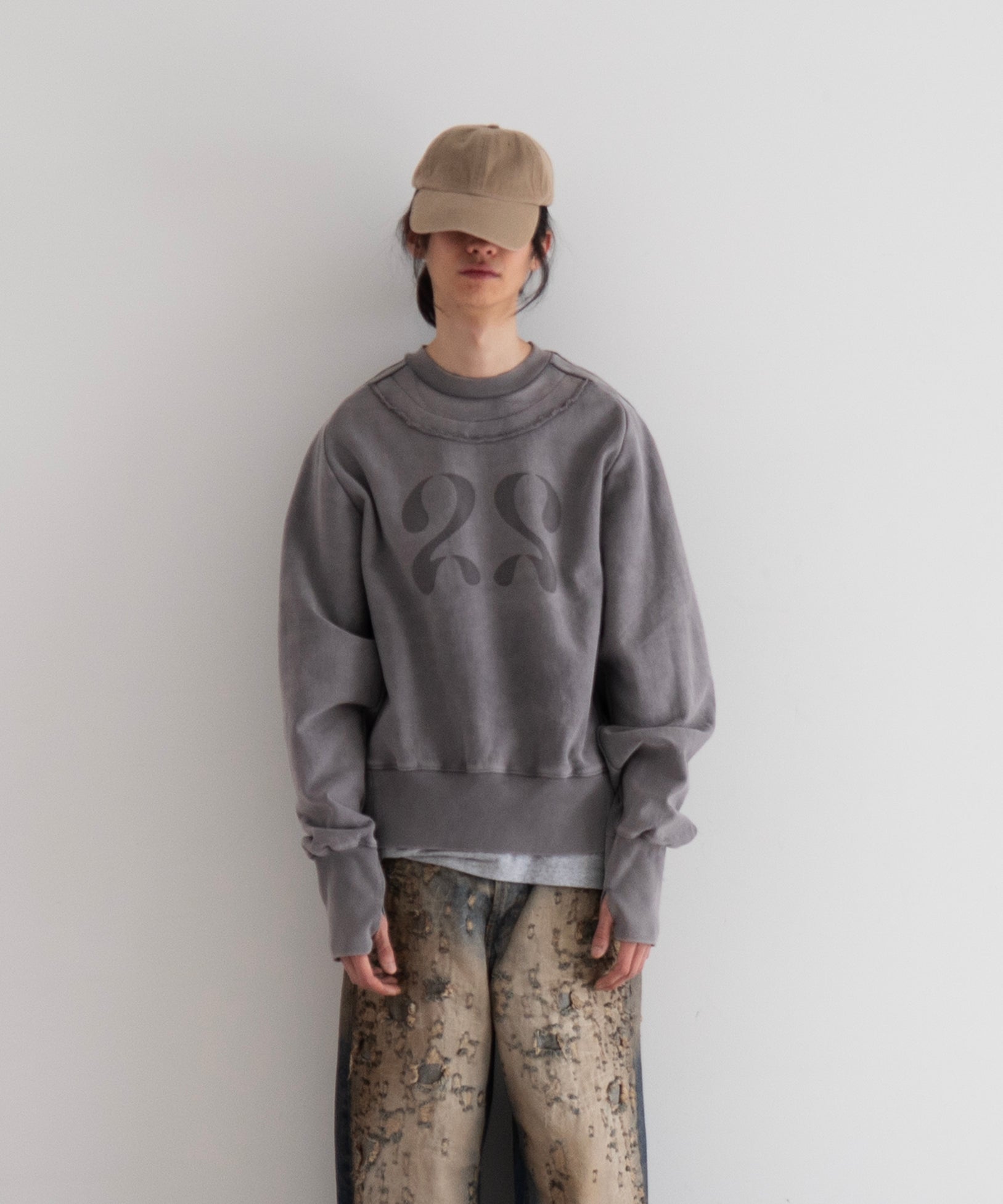 Jian ye /ジェンイェ 26ss GUAI HOOD LON T GRAY 【公式通販】