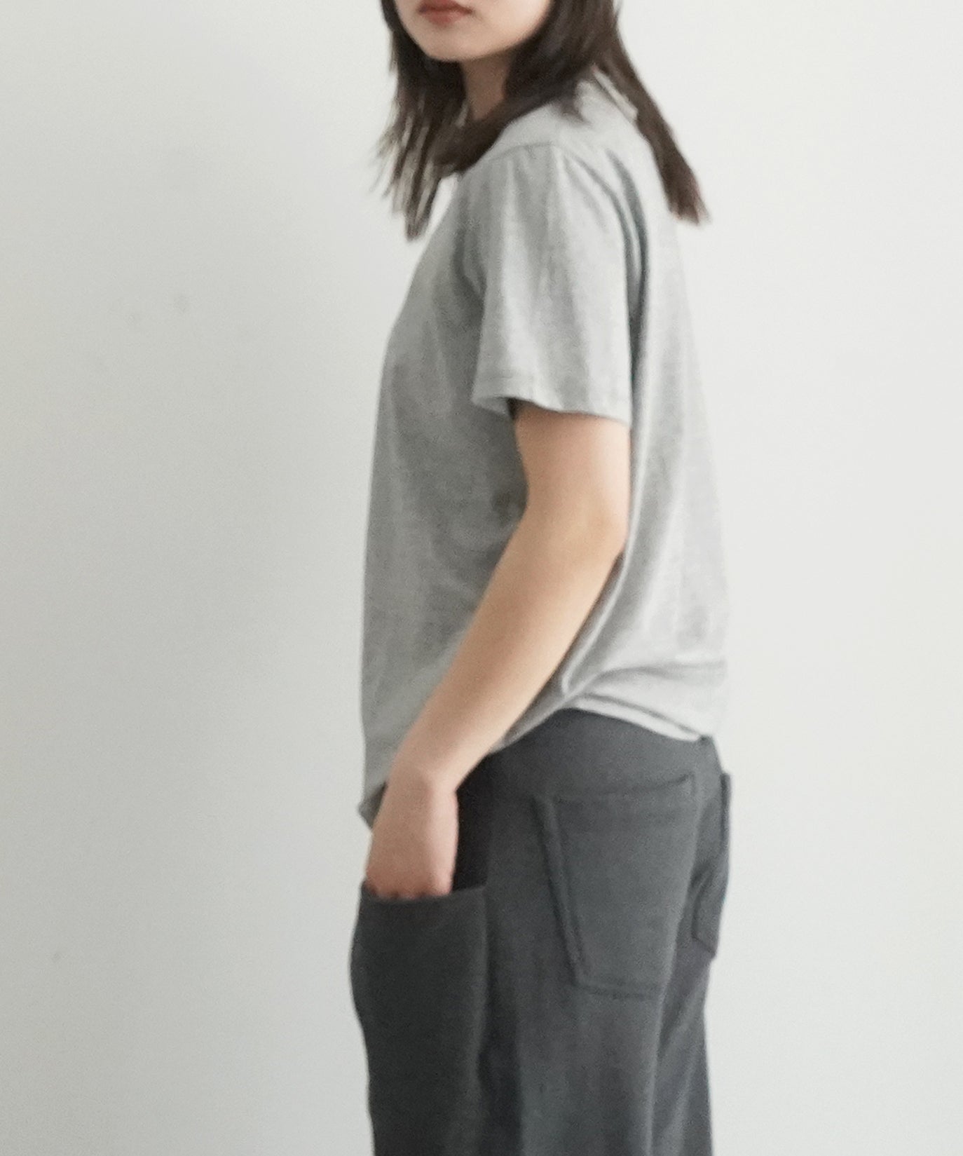 GANNI Thin jersey relaxed o-neck t-shirt "PALOMA MELANGE"