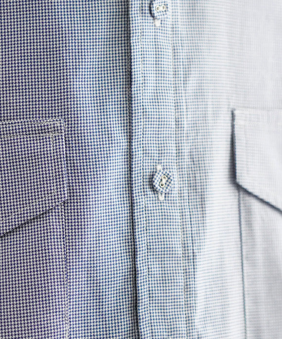 O- F.f shirt "BLUE HOUNDSTOOTH"