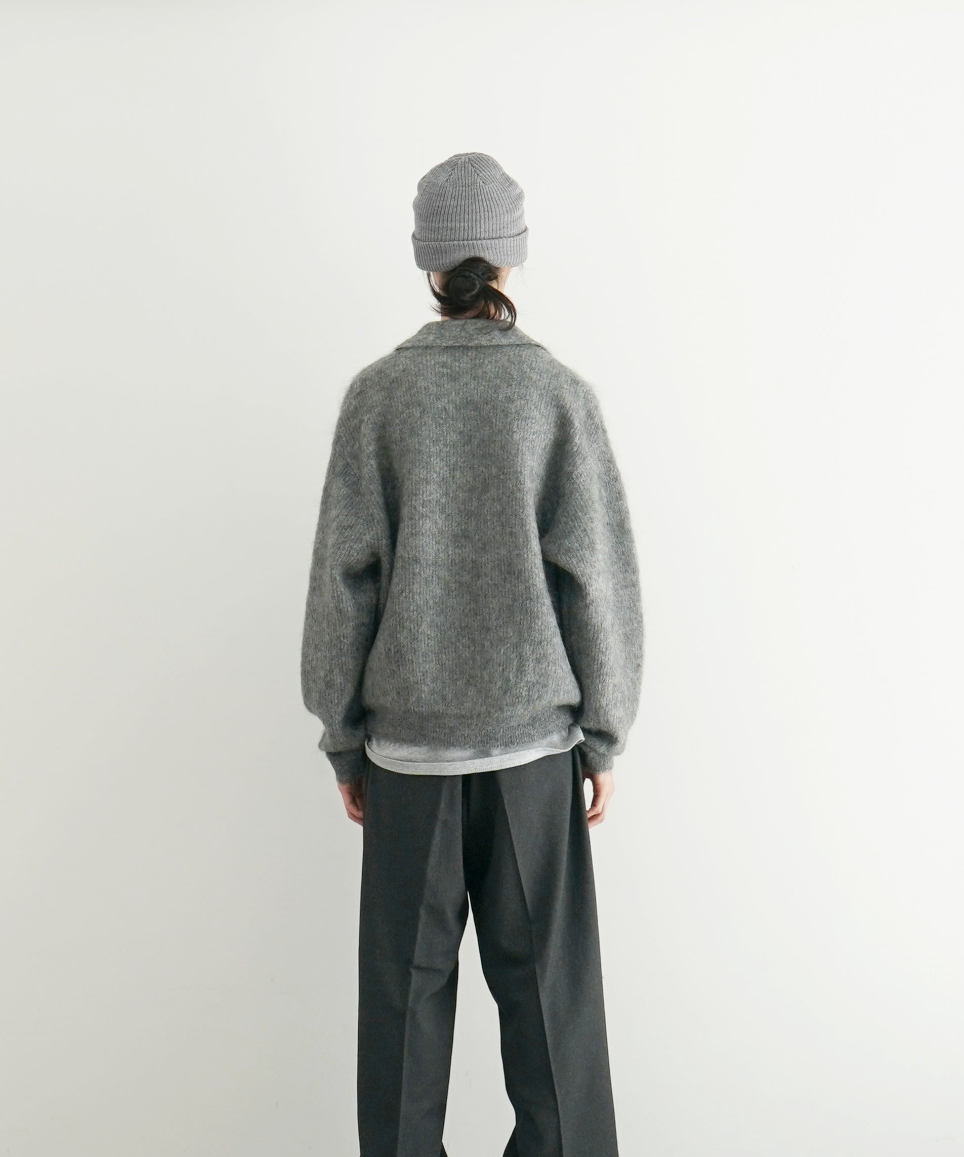 【EXCLUSIVE】crepuscule Mohair polo cardigan "M.GRAY"
