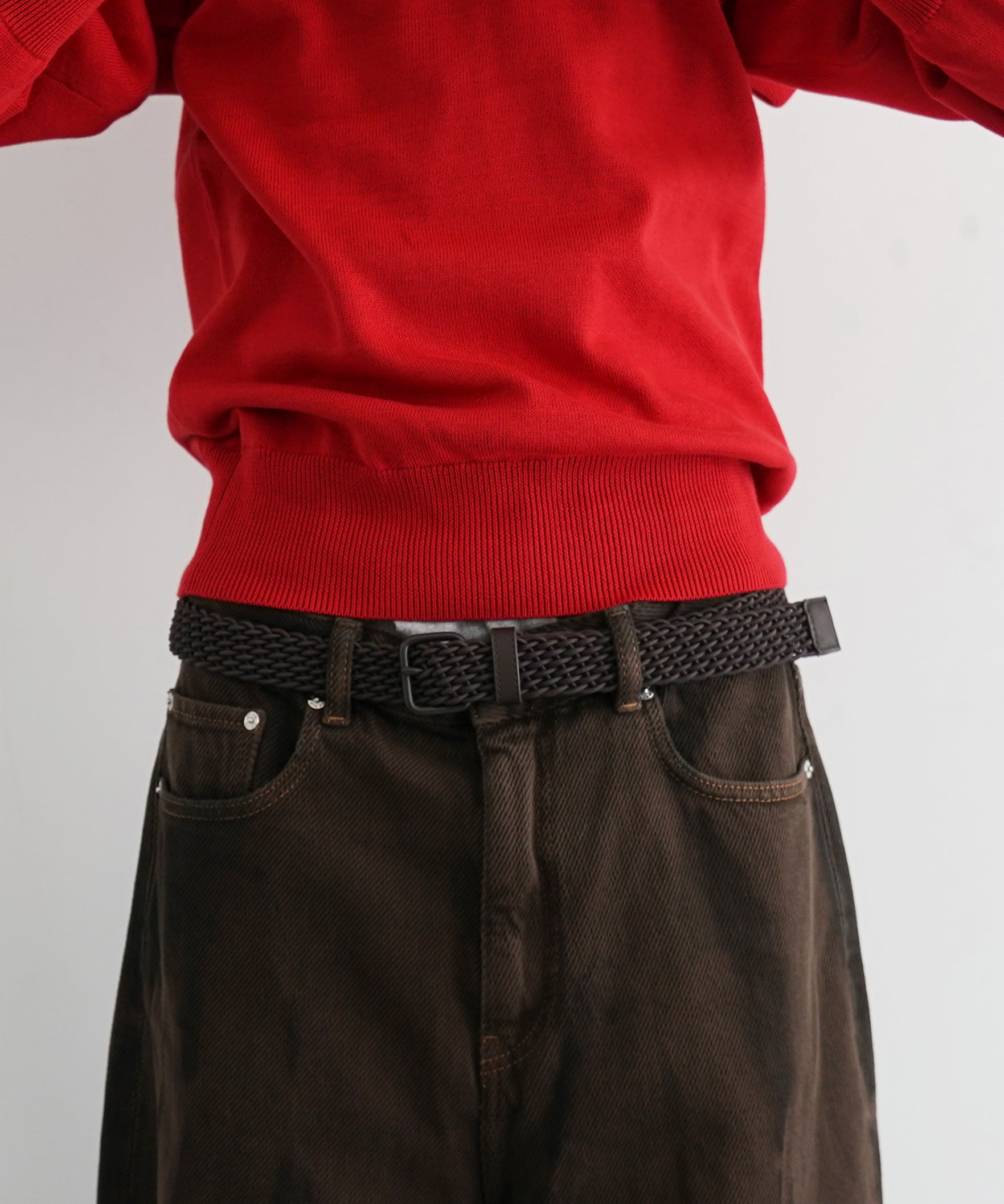 GANNI Overdyed heavy denim baggy jeans "CHICORYCOF"