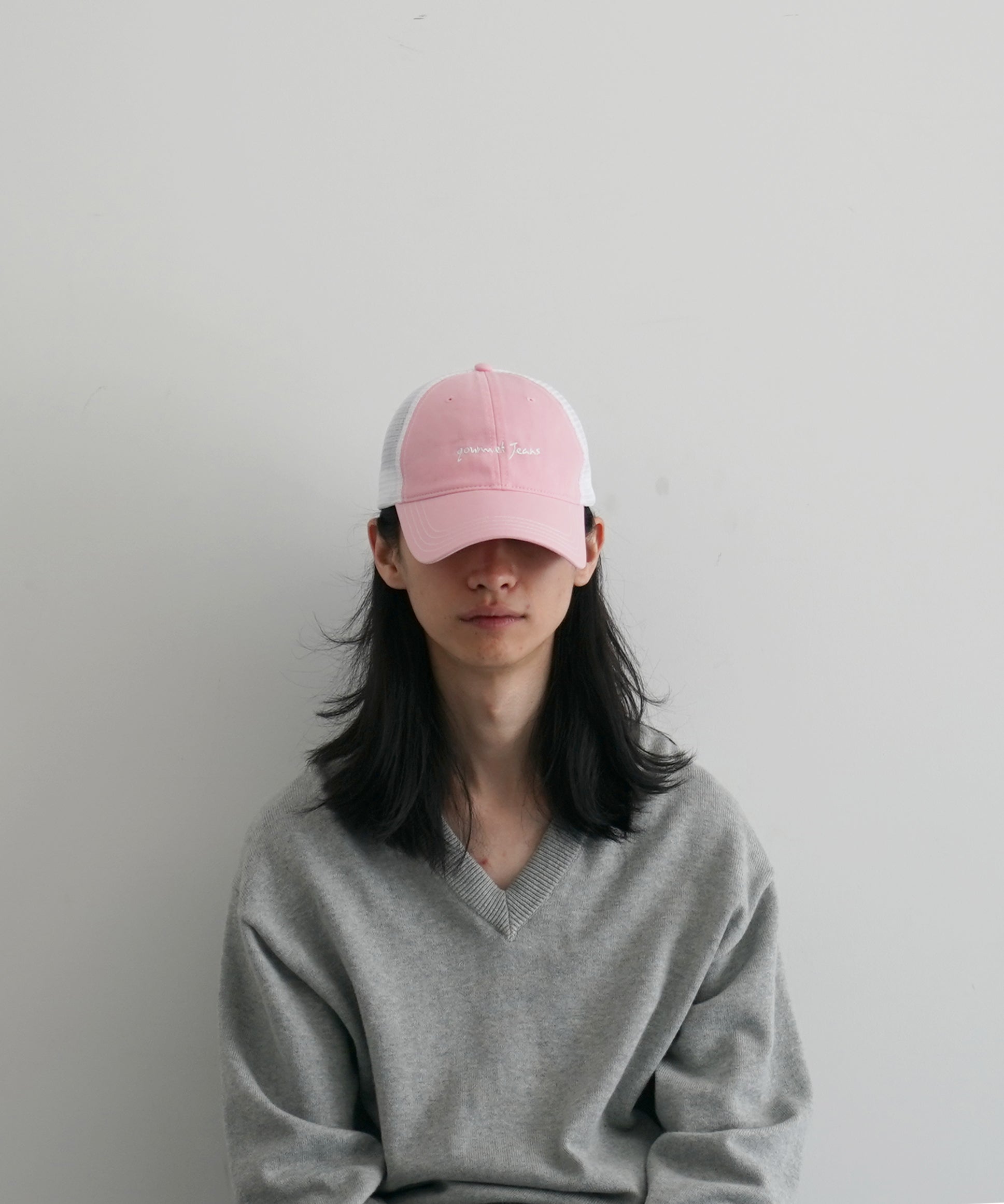 【EXCLUSIVE】gourmet jeans Mesh cap gourmet jeans "BLUE×WHITE"