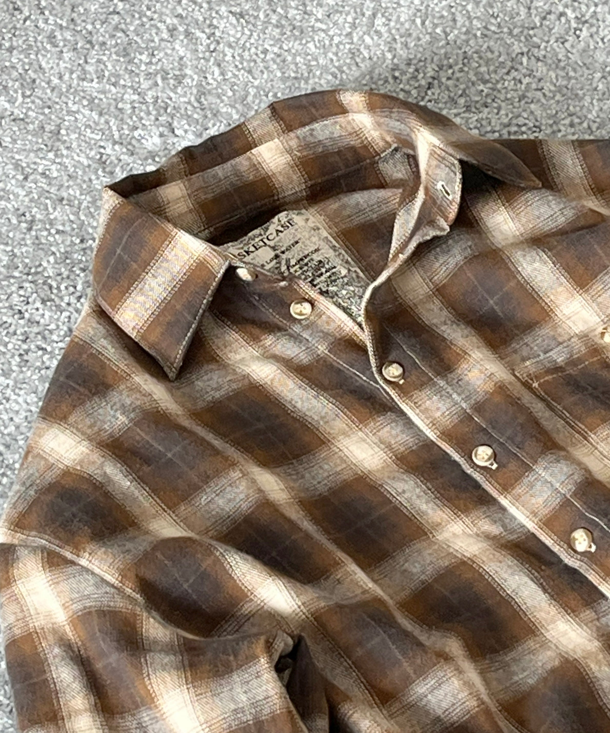Basketcase Hench,plaid evening shirt "BROWN CHECK"