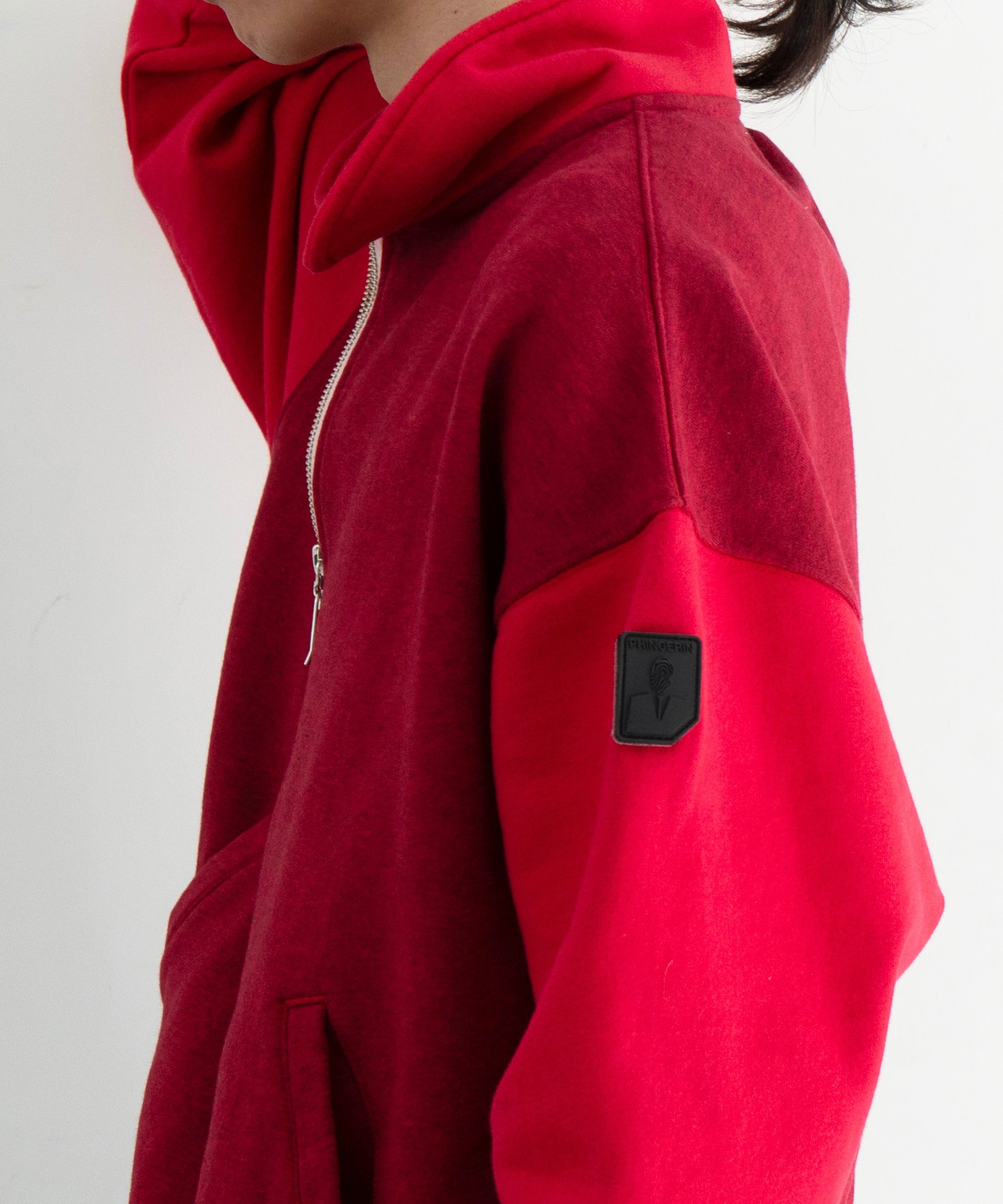 PHINGERIN Half-zip collar sweatshirt dyed heather "B:RED"