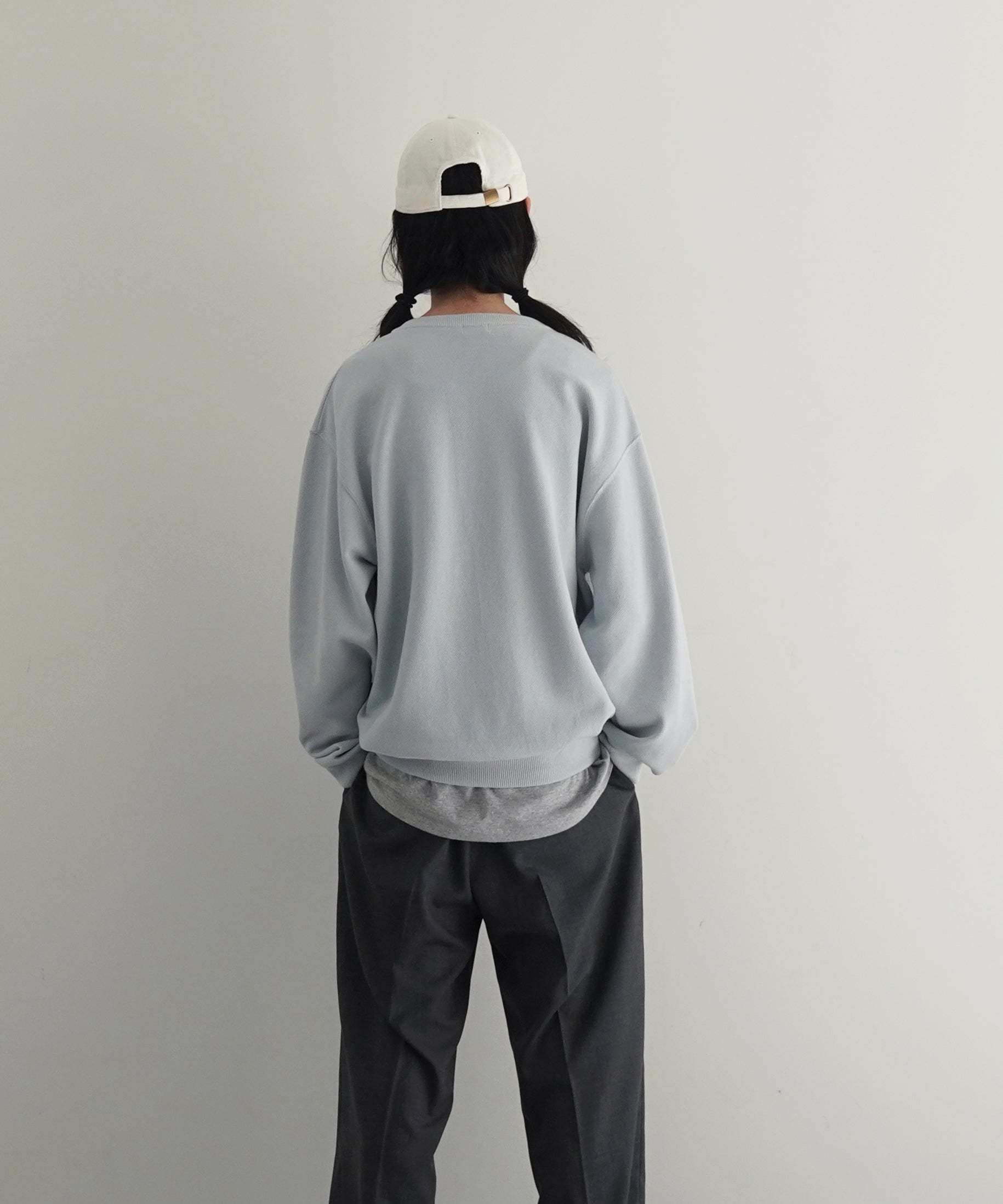 【EXCLUSIVE】crepuscule Co/ra moss stitch p/o "BLUE GRAY"