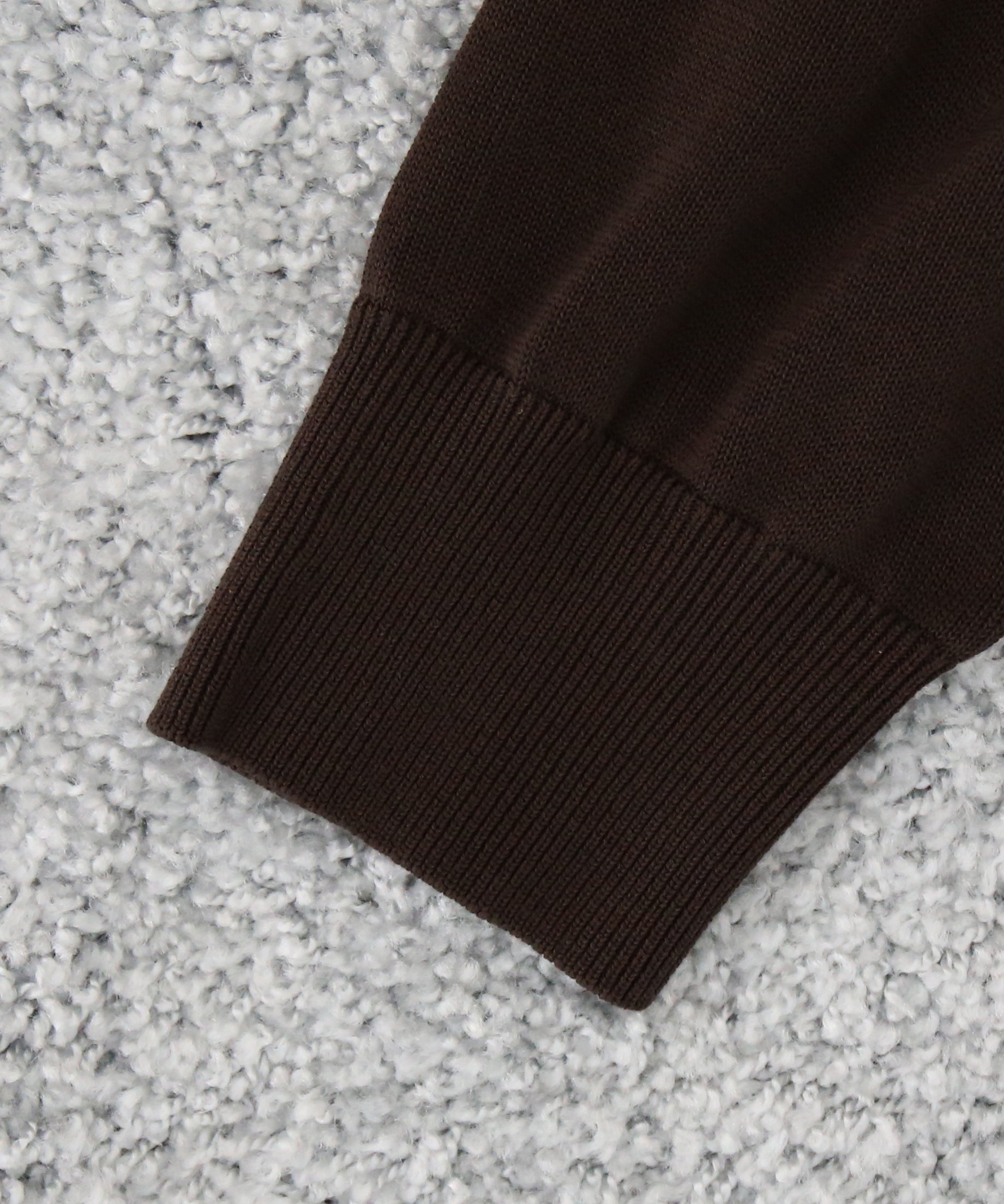 【EXCLUSIVE】crepuscule Open collar knit shirt "BROWN"