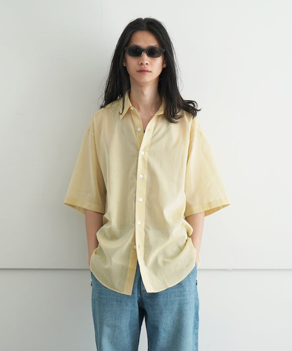 AURALEE HARD TWIST FINX ORGANDY HALF SLEEVED SHIRT 