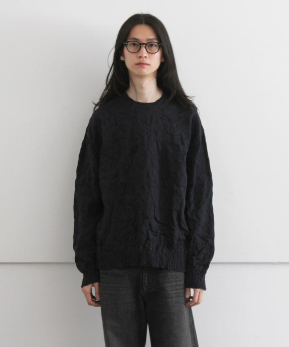 AURALEE【オーラリー】wrinkled dry cotton knit p/o dark navy｜O WEB STORE