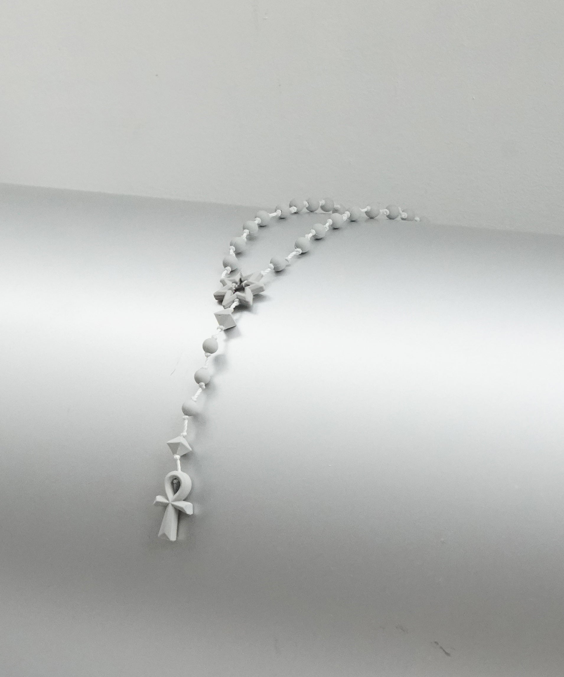 FAKE AS FLOWERS Ankh rosary "BLUE"