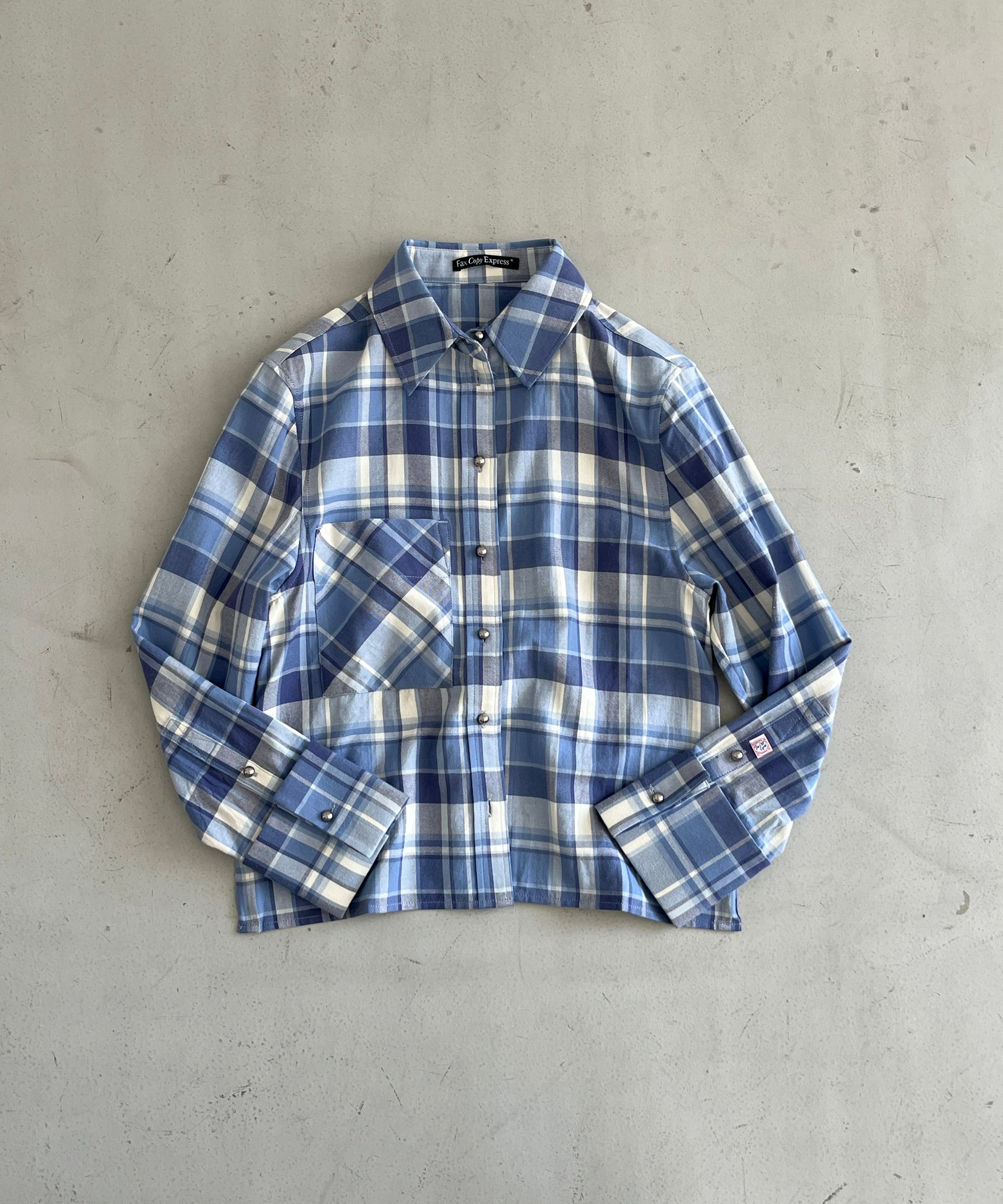 FAX COPY EXPRESS Azure check shirt "BLUE CHECK"