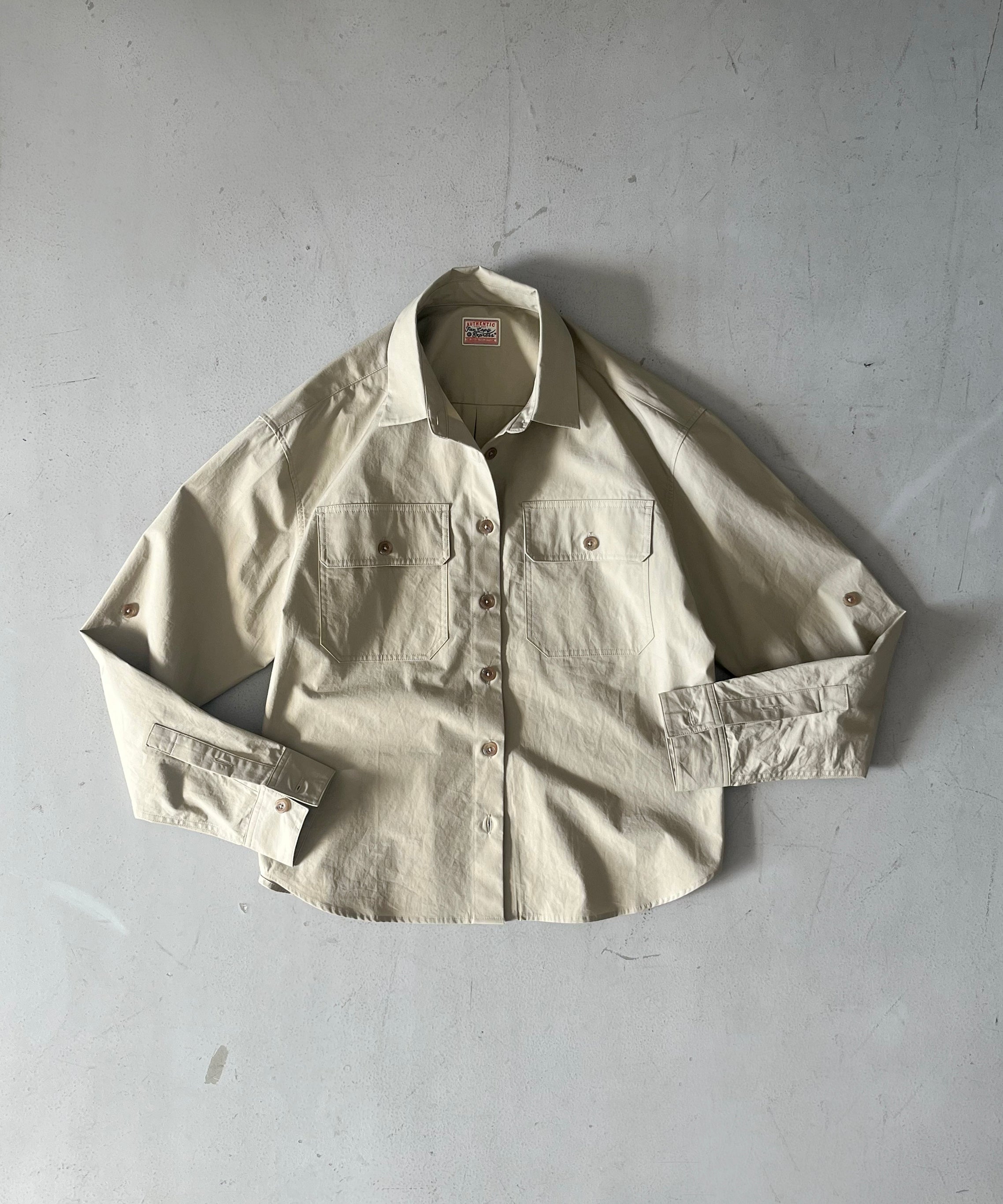 Fax Copy Express Safari button-up shirt "KHAKI" M