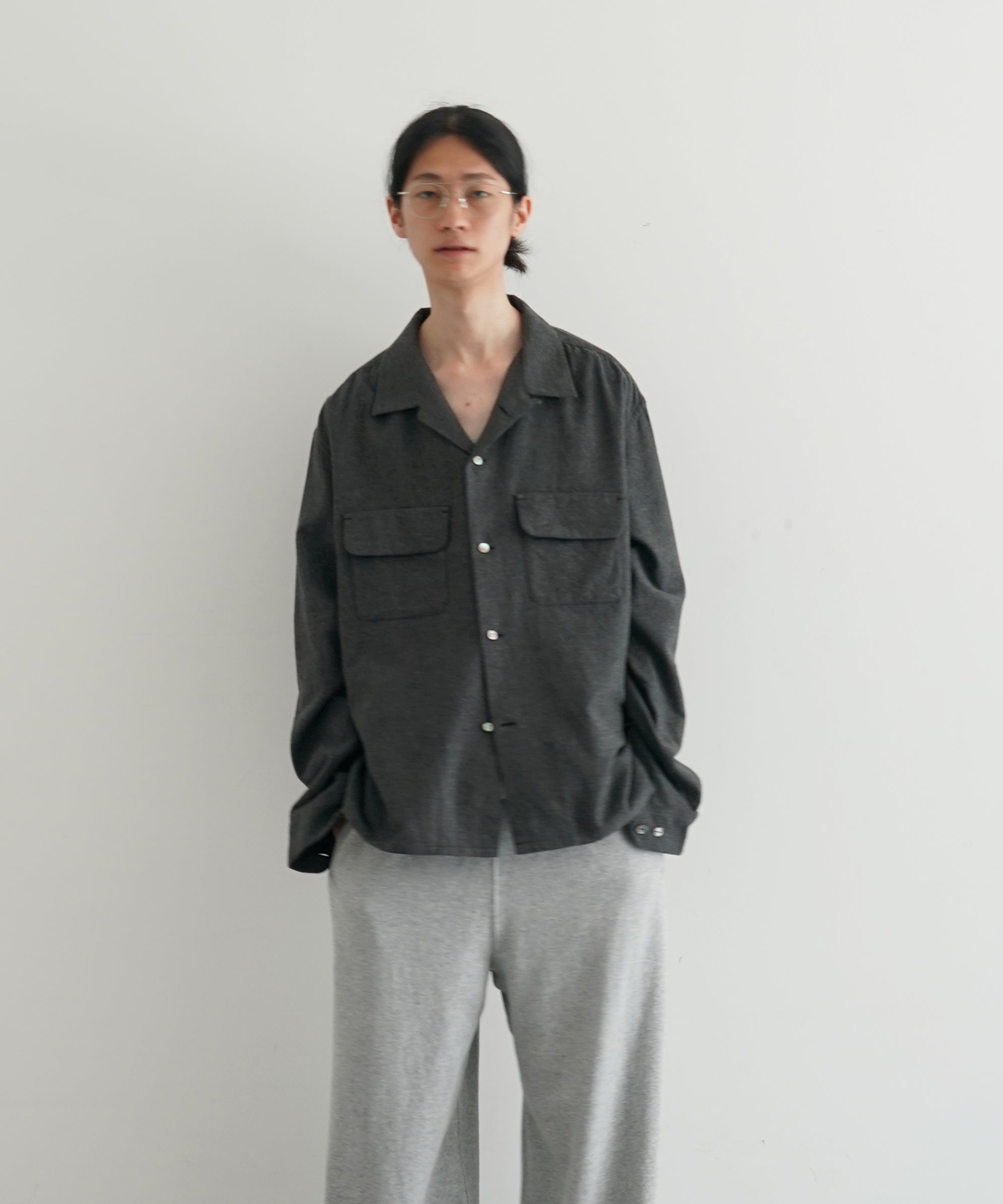 UNUSED Us2526 flannel shirt "BEIGE"
