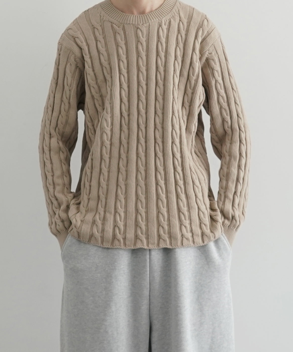 AURALEE【オーラリー】cotton cord cable knit big p/o 