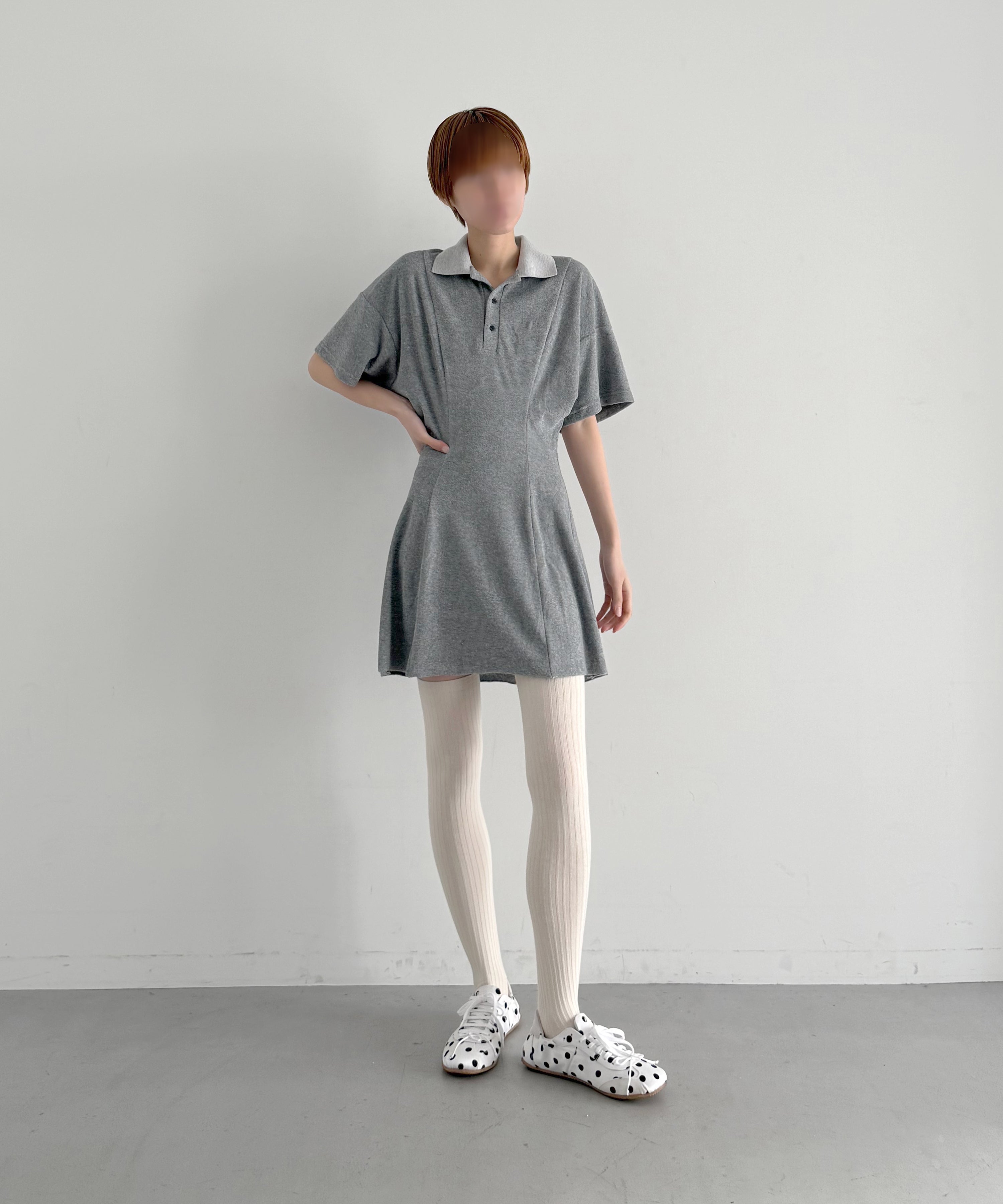 NATASHA ZINKO Polo terry dress "GREY"