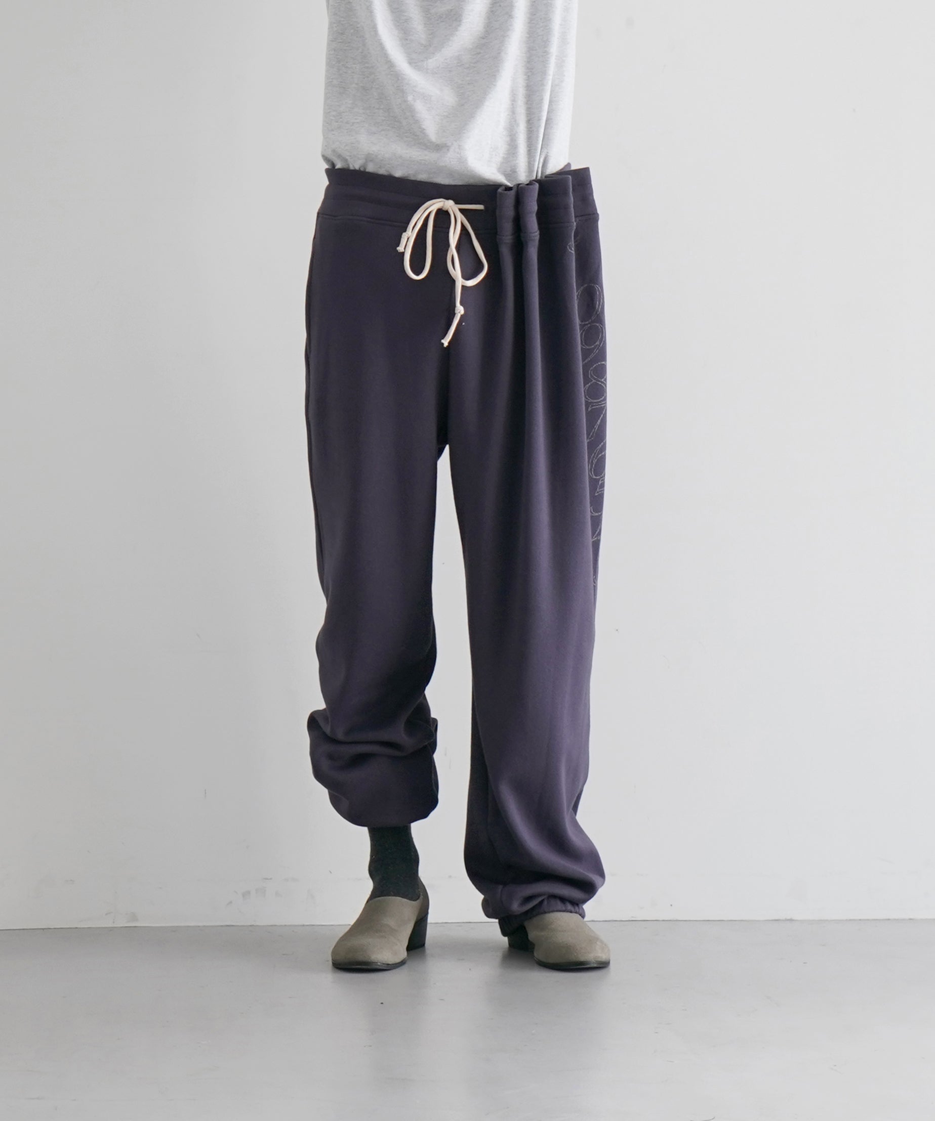ULIKASANCTUS Curtain jersey pants "IVORY" M L
