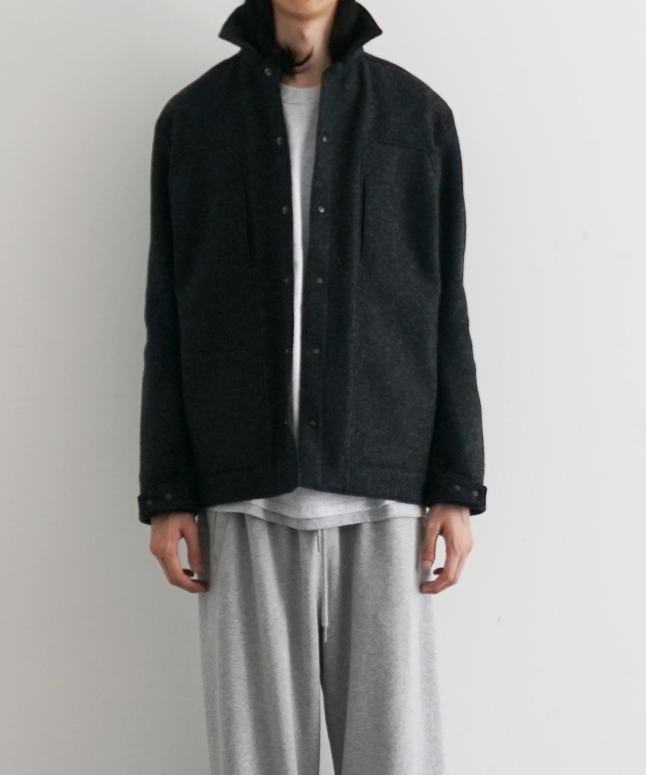 OPPOSE DUALITY 6Pocket Panel Melton Work Jacket "BLACK"