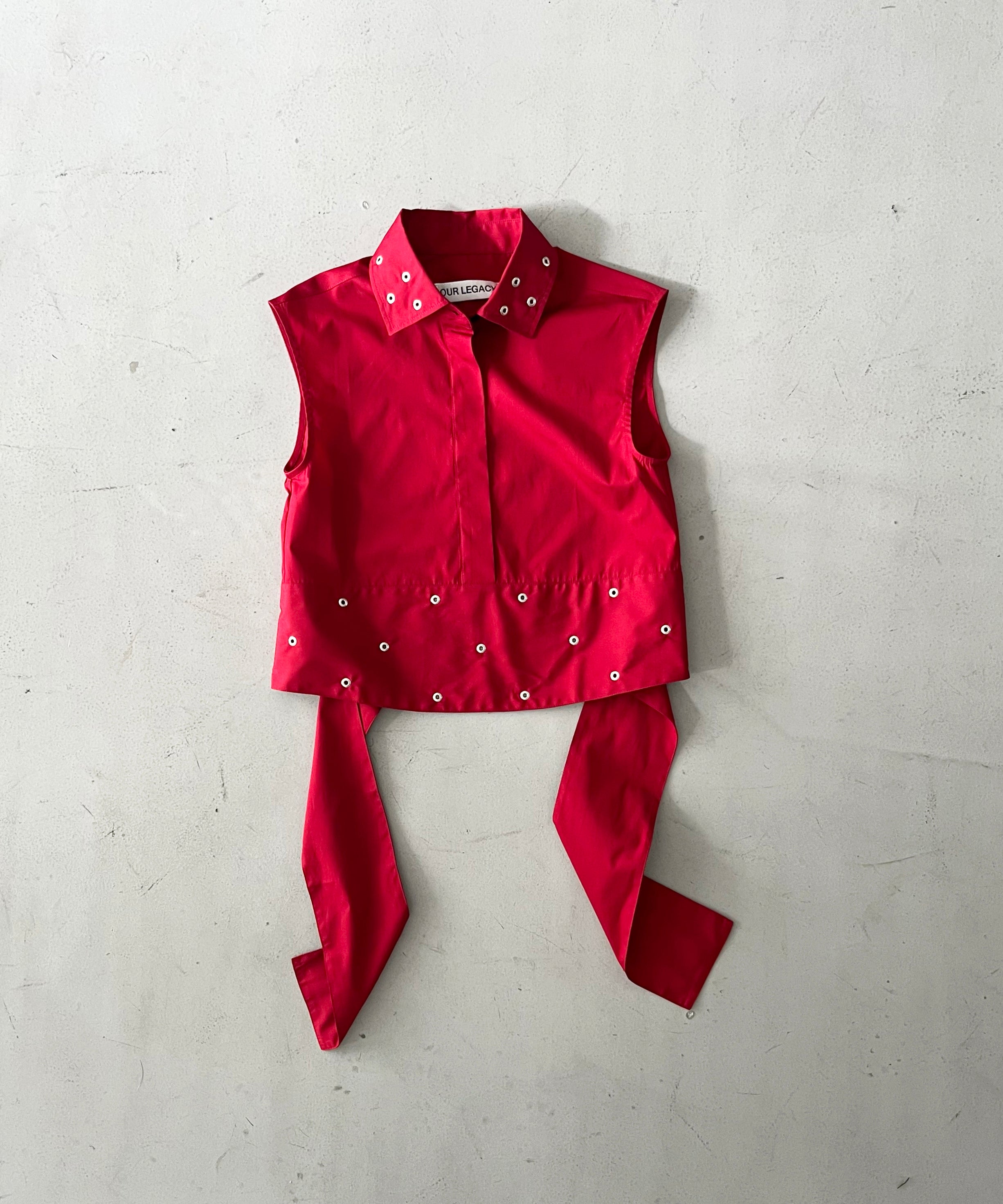 OUR LEGACY Girdle top "LIPSTICK RED SUPER POPLIN"