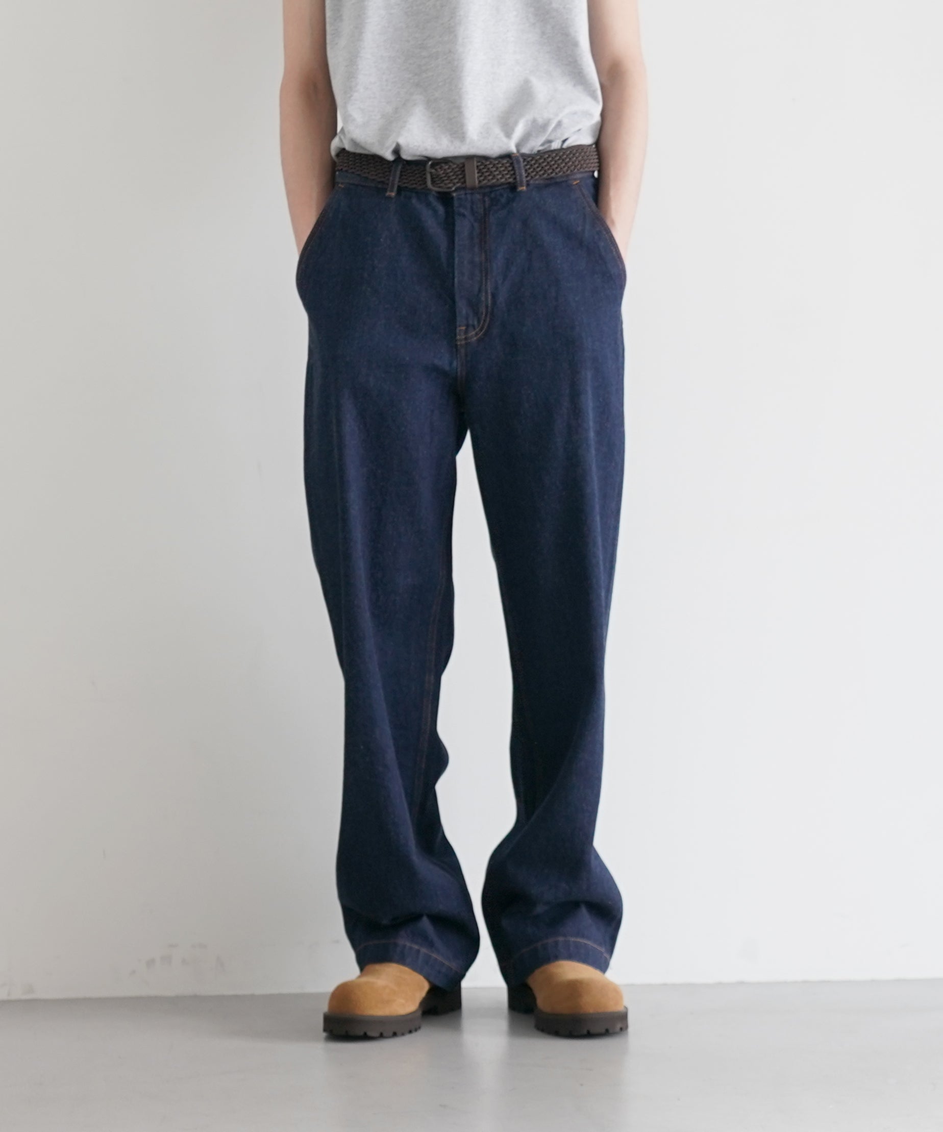 order Loose denim pants one wash "BLACK"