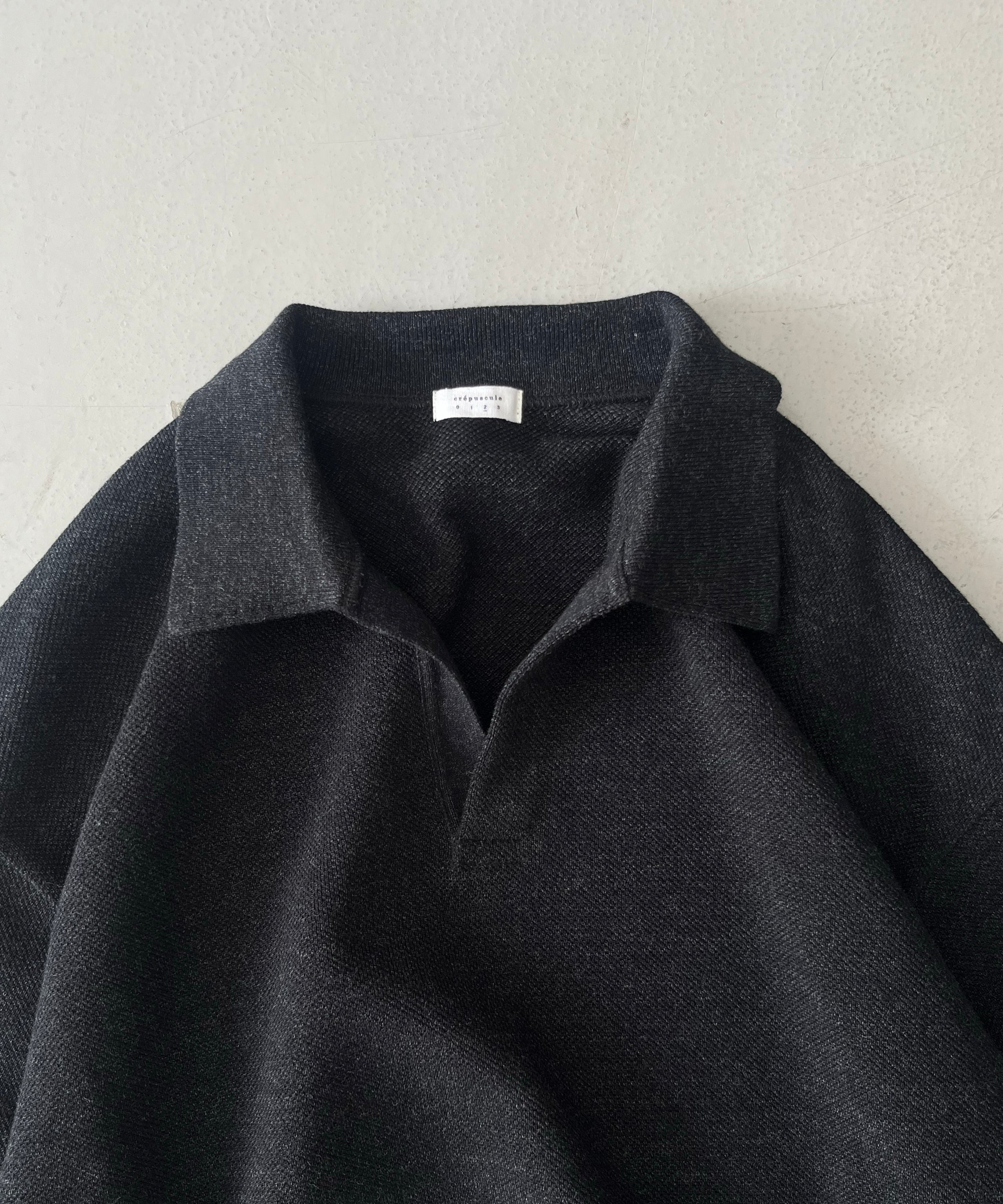 crepuscule Co/wo moss stitch skipper "BLACK"