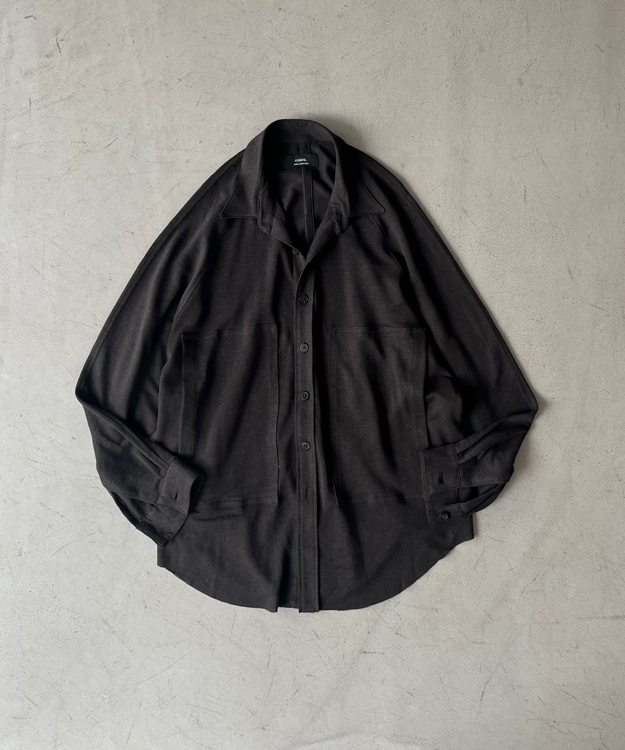 ensou. Big raglan-sleeve jersey shirt/a. "SAND BEIGE"