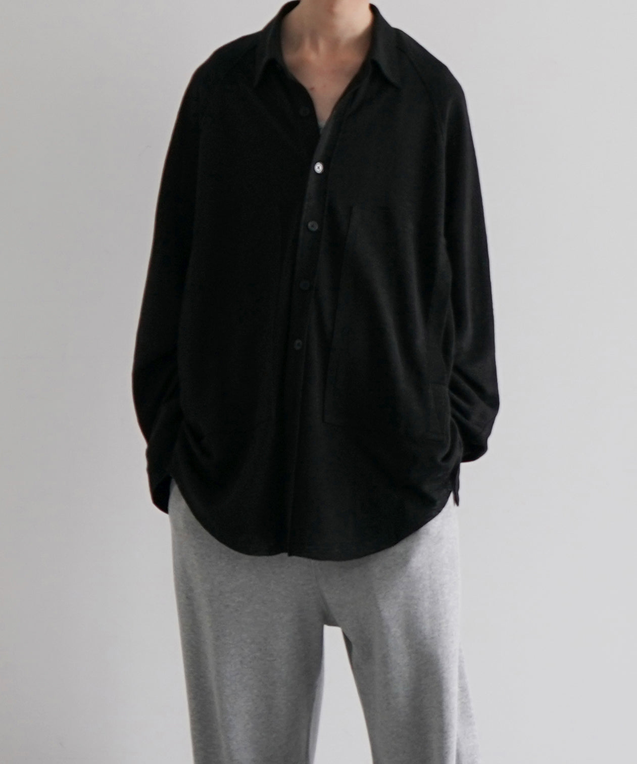 ensou. Big raglan-sleeve jersey shirt/a. "SAND BEIGE"
