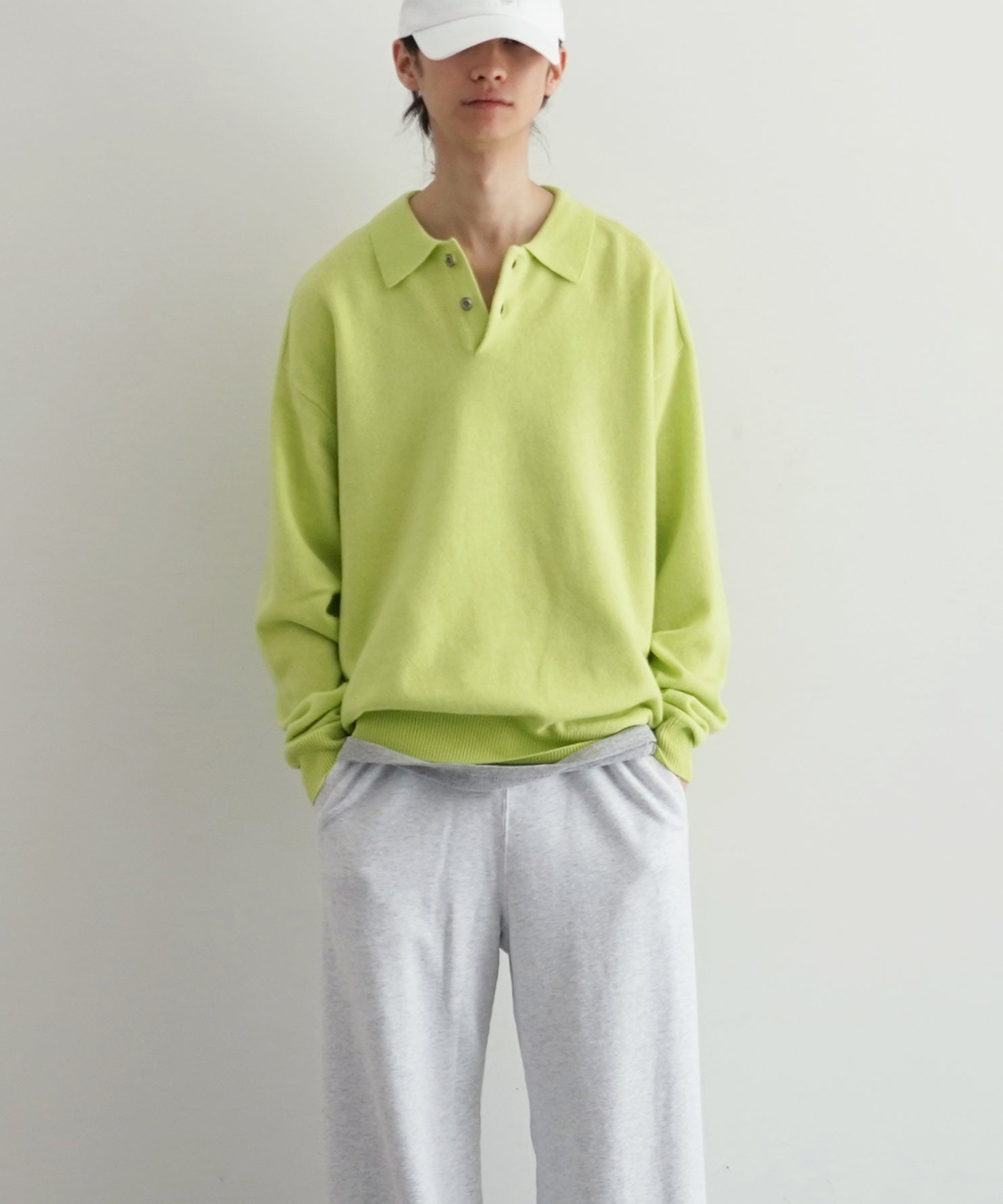 crepuscule M-g knit polo "YELLOW"
