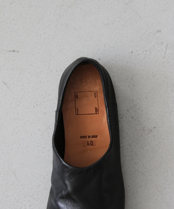 GUIDI Slipper slip on , sole rubber "BLACK"